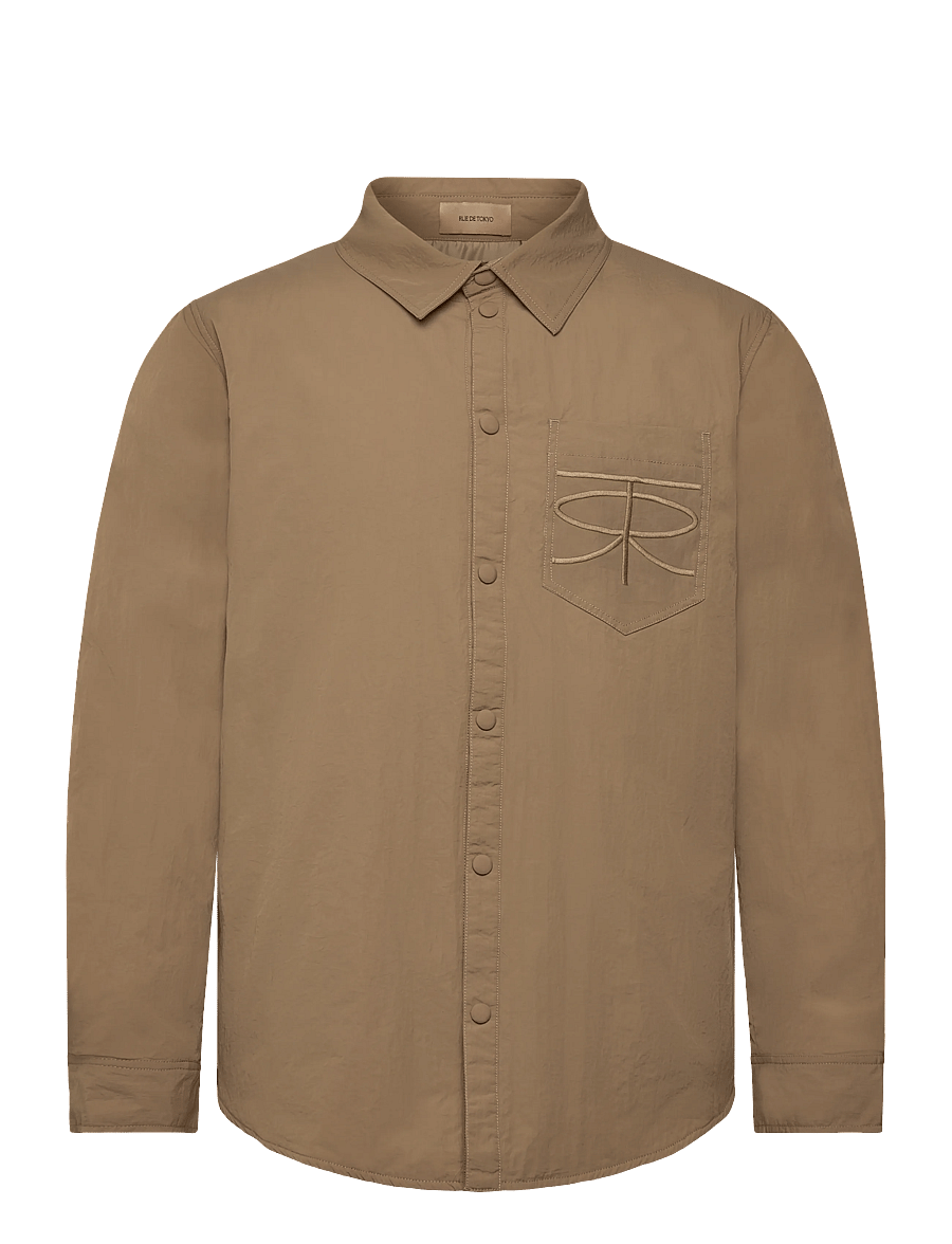 Rue de Tokyo - SERGIO CRINKLED NYLON - freizeithemden - dark taupe - 1