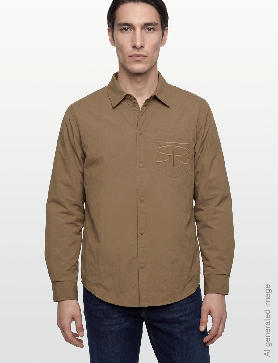Rue de Tokyo - SERGIO CRINKLED NYLON - freizeithemden - dark taupe - 3