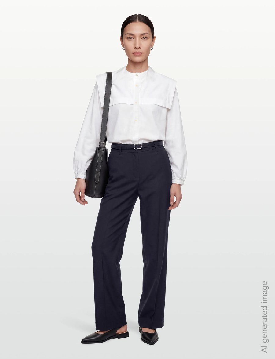 Rue de Tokyo - PENELOPE SOLID WOOL - tailored trousers - navy - 0