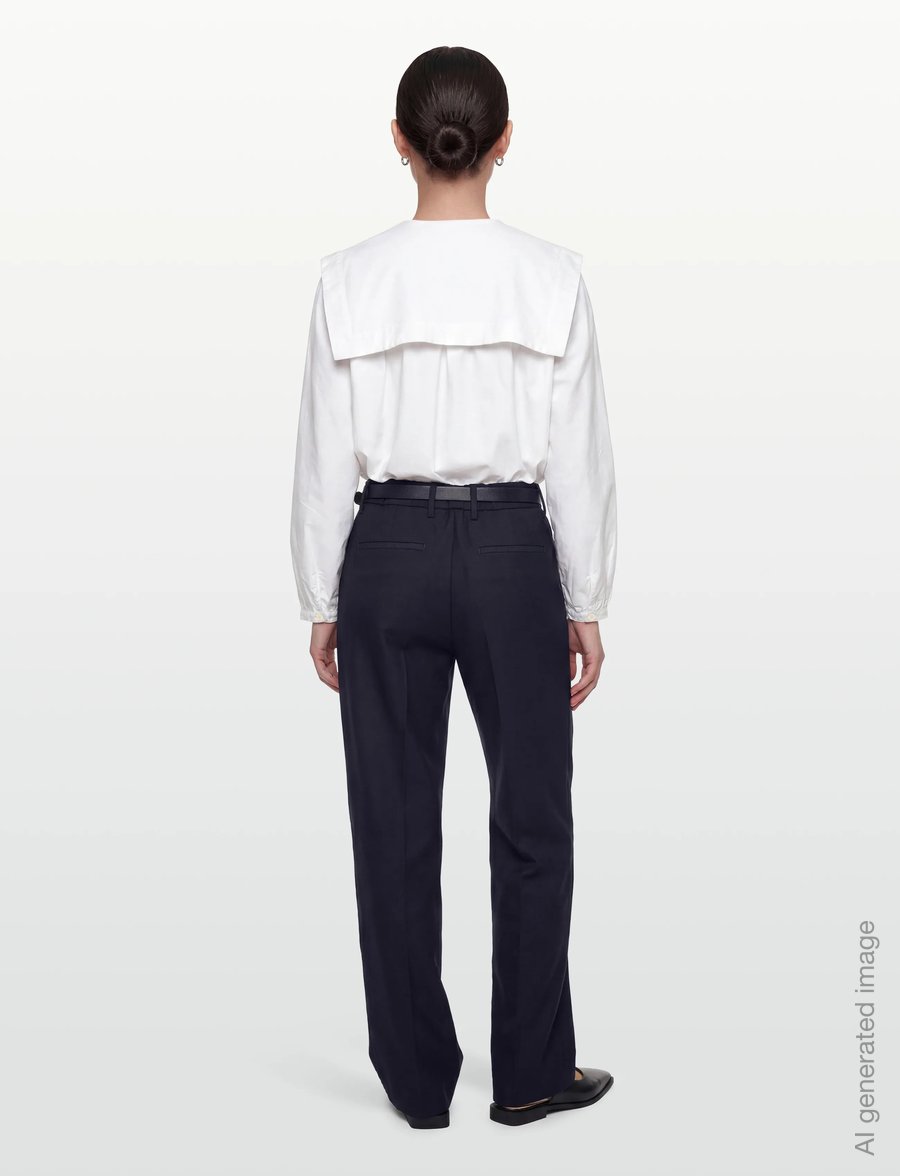 Rue de Tokyo - PENELOPE SOLID WOOL - tailored trousers - navy - 4