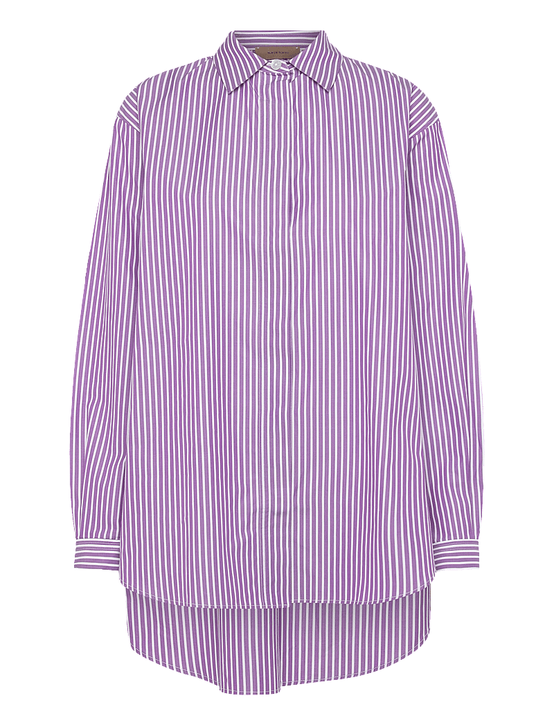 Rue de Tokyo - SHELBY MAYFAIR STRIPE - langärmlige hemden - purple stripe - 0