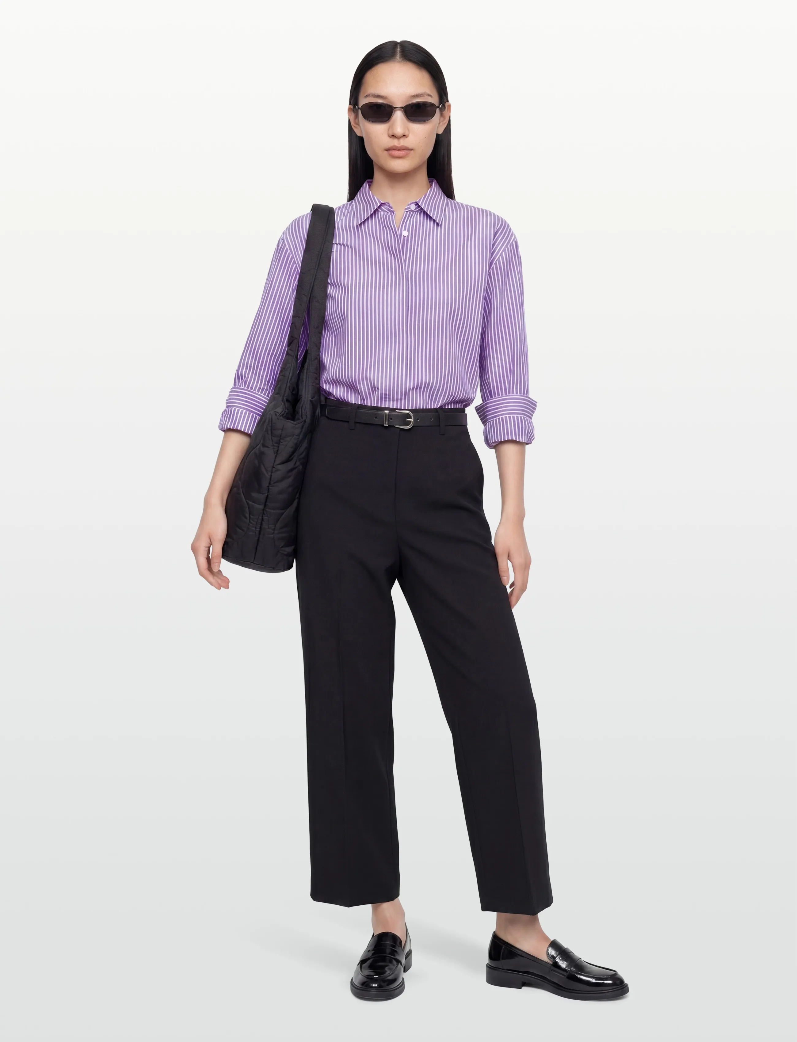 Rue de Tokyo SHELBY MAYFAIR STRIPE - Shirts - PURPLE STRIPE / purple