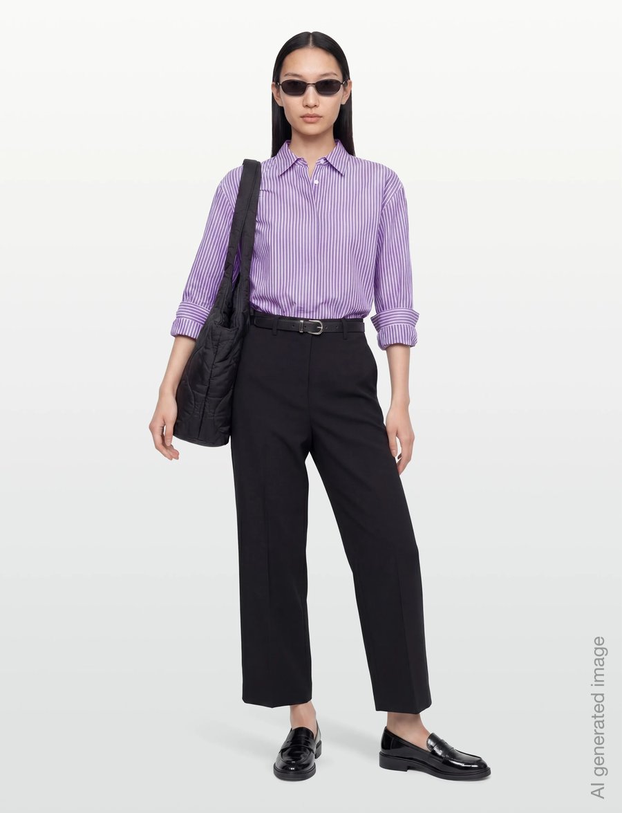 Rue de Tokyo - SHELBY MAYFAIR STRIPE - pikkade varrukatega särgid - purple stripe - 0