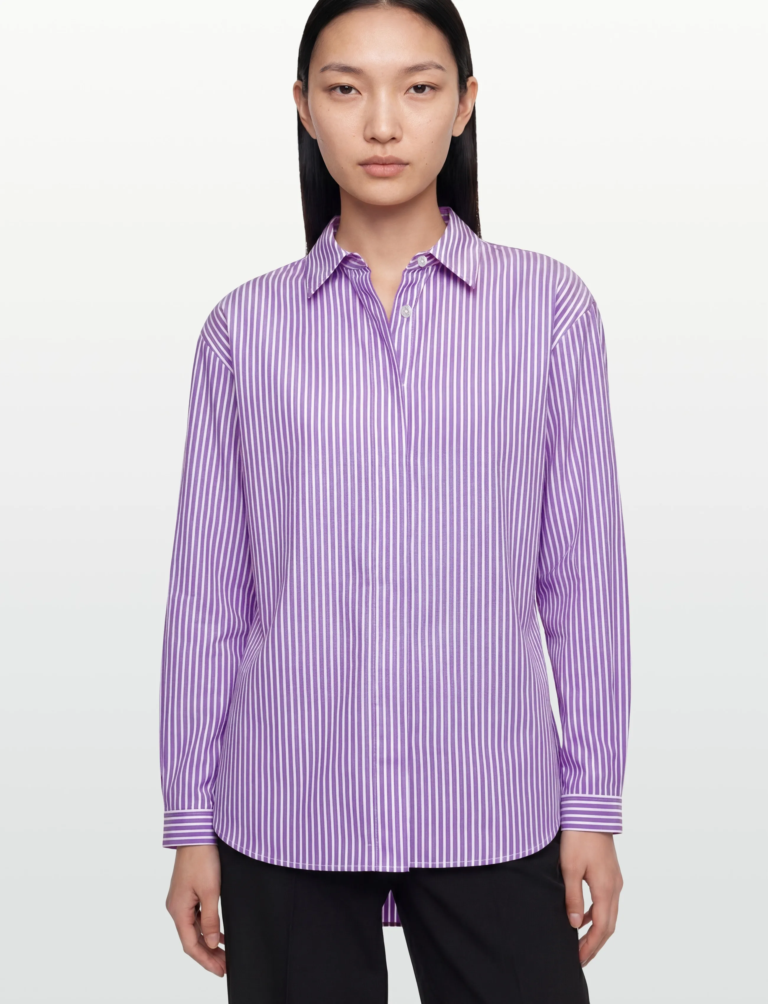 Rue de Tokyo - SHELBY MAYFAIR STRIPE - long-sleeved shirts - purple stripe - 5
