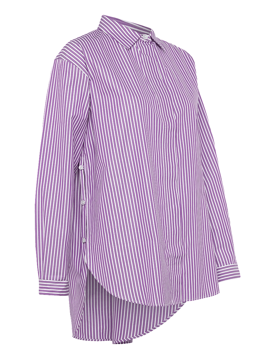 Rue de Tokyo - SHELBY MAYFAIR STRIPE - pikkade varrukatega särgid - purple stripe - 4