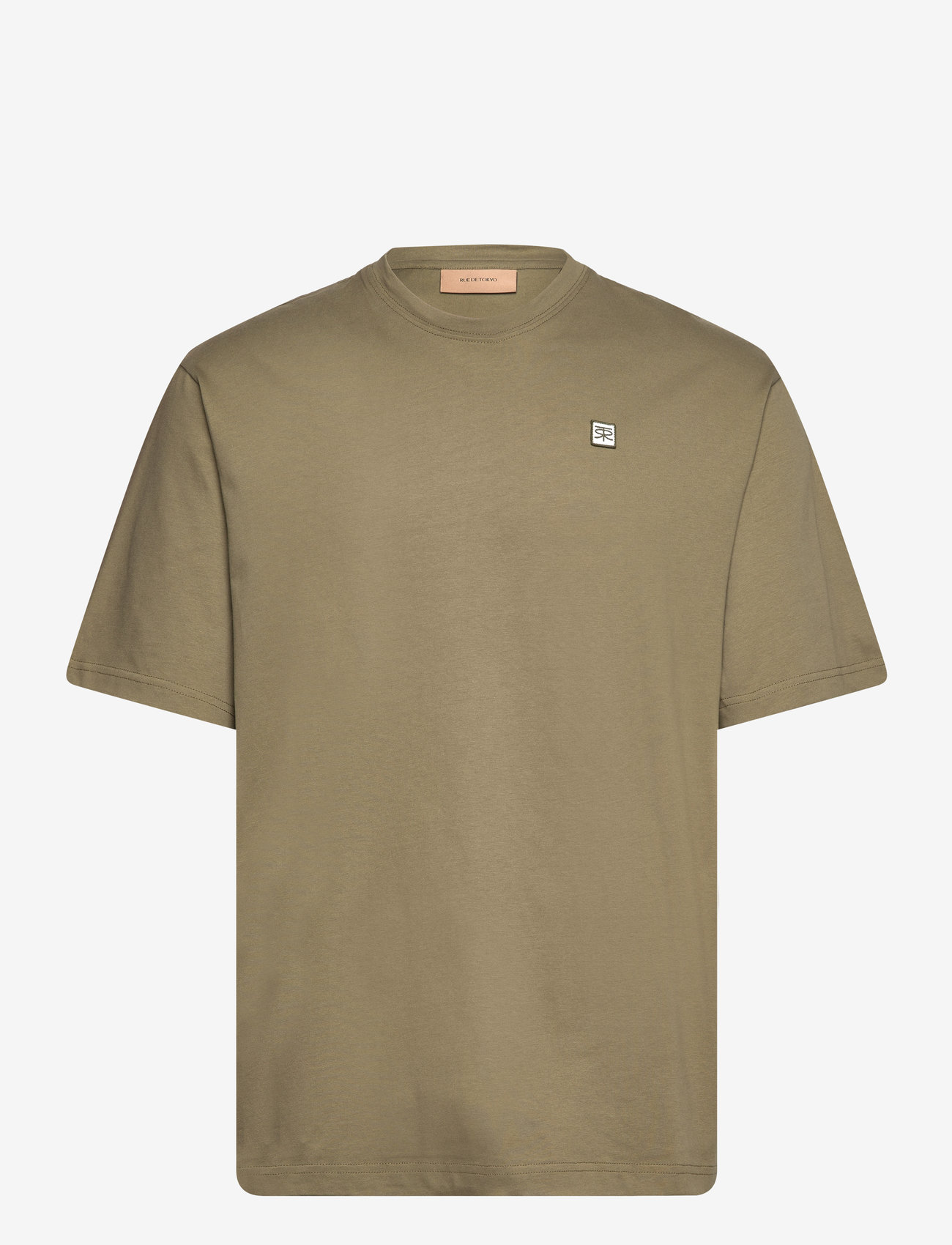 Rue de Tokyo - THOMAS EMBROIDERY PATCH COTTON JERSEY - kortærmede t-shirts - artichoke green - 0