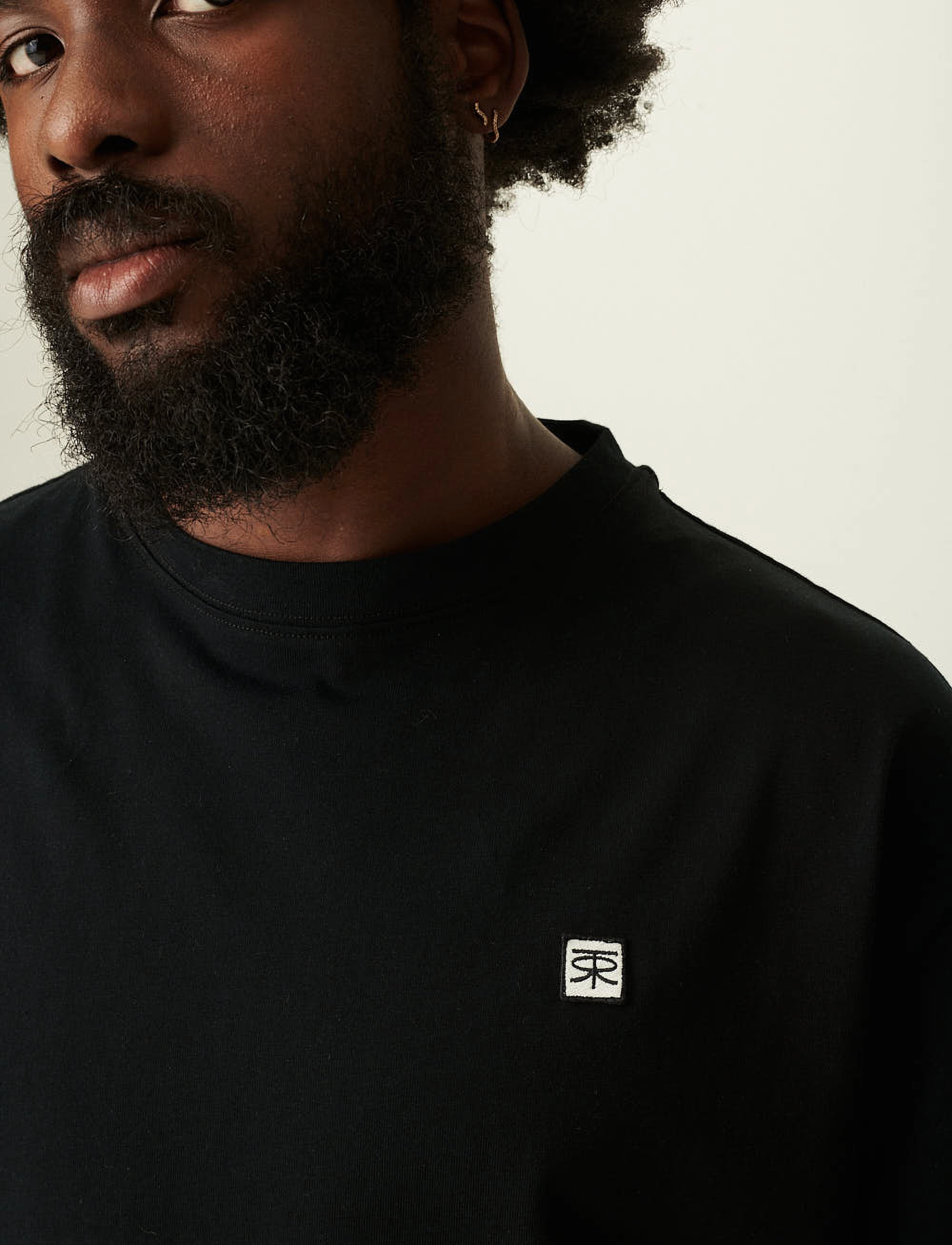 Rue de Tokyo - THOMAS EMBROIDERY PATCH COTTON JERSEY - kurzärmelig - black - 3