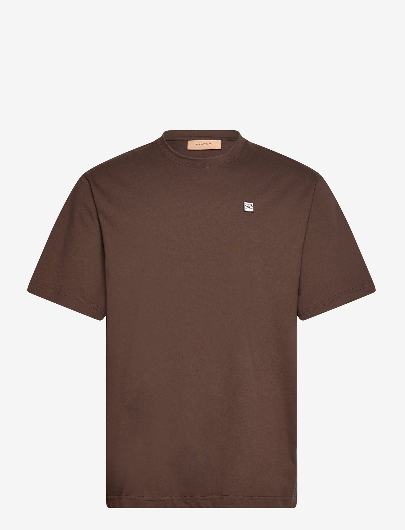 Rue de Tokyo - THOMAS EMBROIDERY PATCH COTTON JERSEY - kortärmade t-shirts - brown - 1