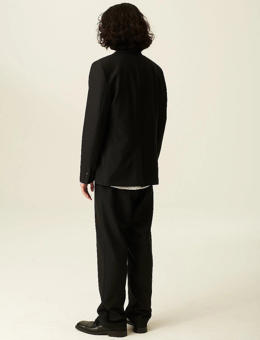 Rue de Tokyo - CASPIAN WOOL SUITING - vienaeiliai švarkai - black - 3