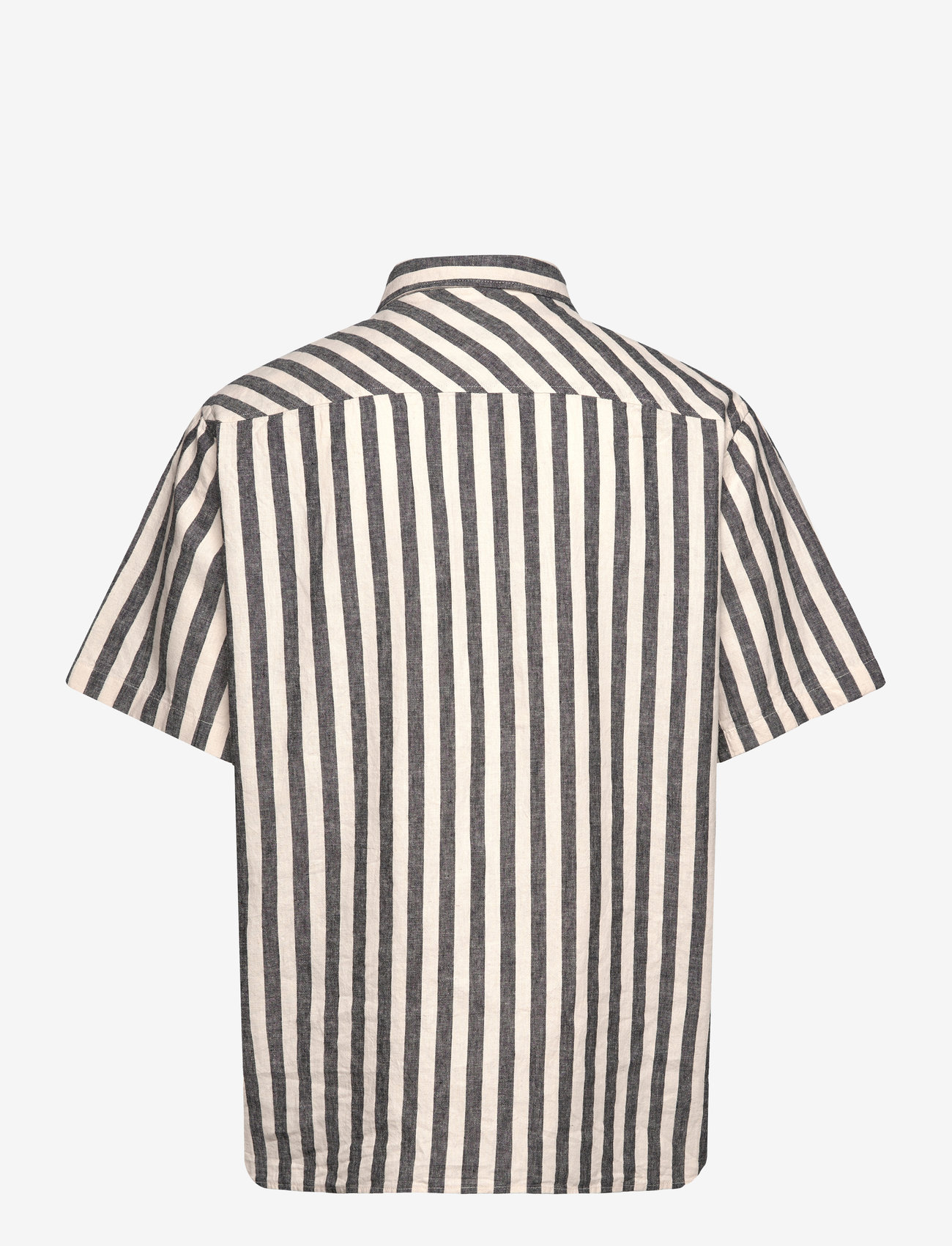 Rue de Tokyo - SALVIO PATTERNED LINEN STRUCTURE - linen shirts - beige / black stripes - 1