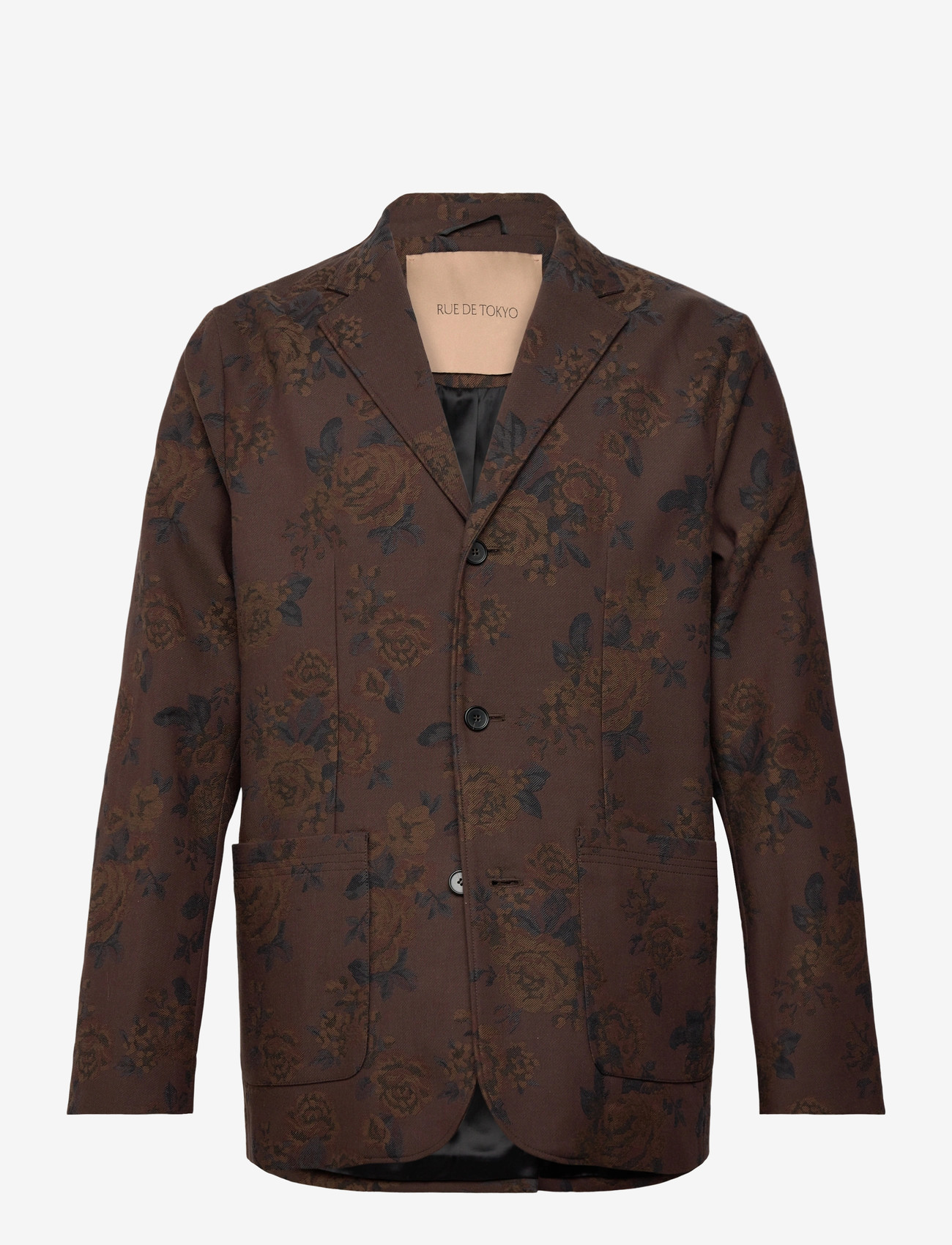 Rue de Tokyo - CEDRIC JAPANESE FLOWER JACQUARD - einreiher - brown - 0