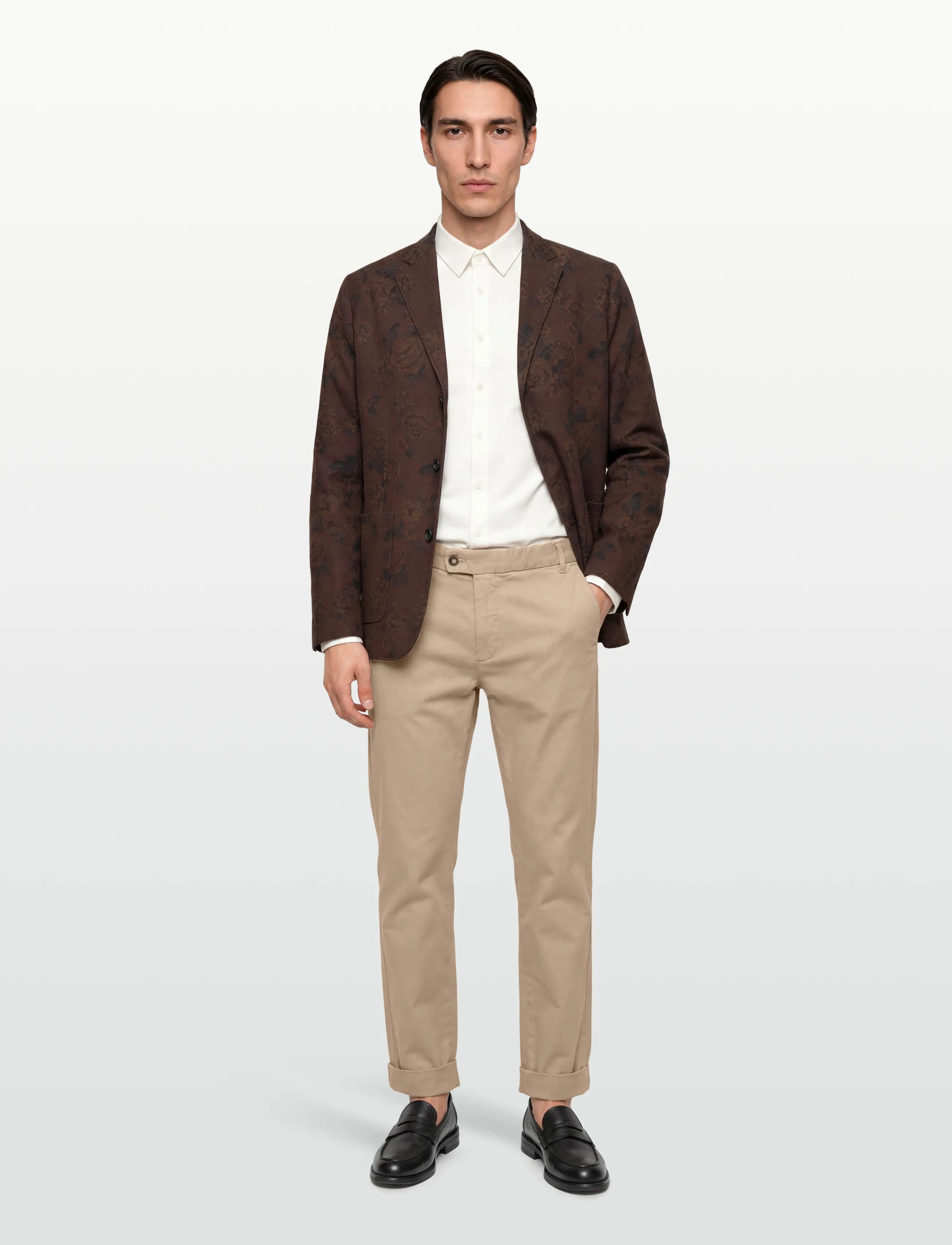 Rue de Tokyo Cedric Japanese Flower Jacquard, S, Brown, Blazere > Enkeltradede Blazere, Herre
