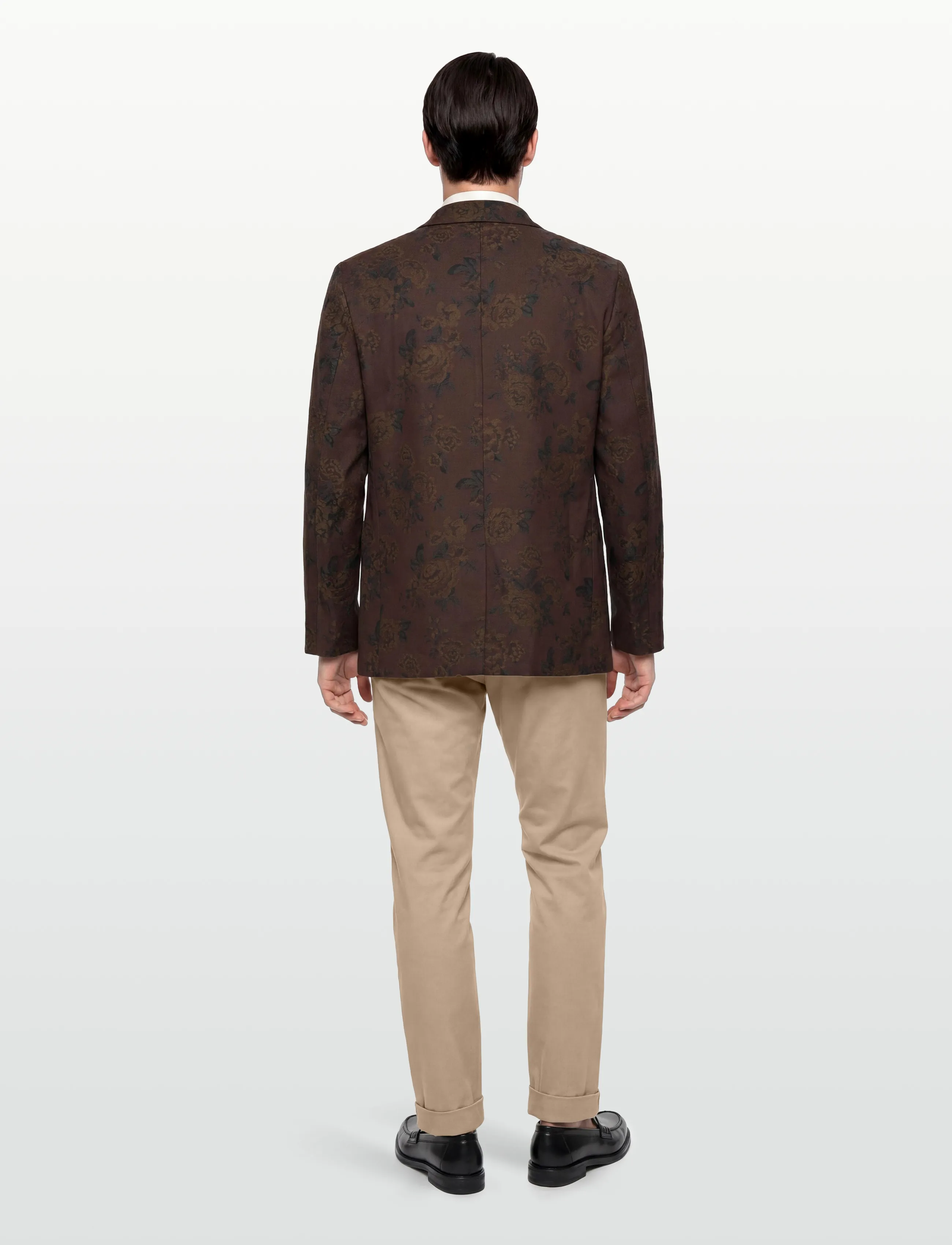 Rue de Tokyo - CEDRIC JAPANESE FLOWER JACQUARD - enkeltradede blazere - brown - 4