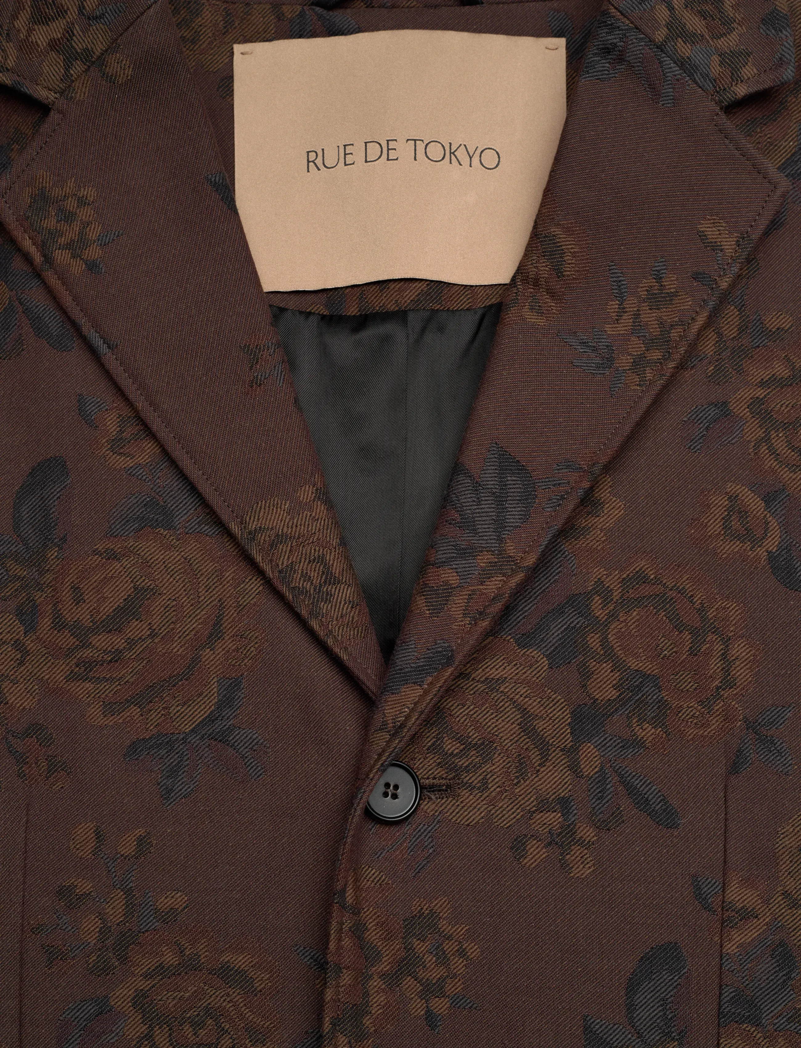 Rue de Tokyo - CEDRIC JAPANESE FLOWER JACQUARD - einreiher - brown - 5