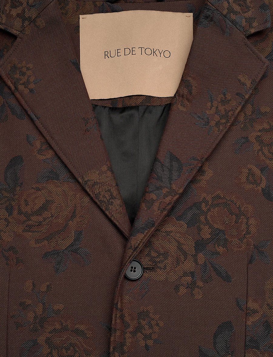 Rue de Tokyo - CEDRIC JAPANESE FLOWER JACQUARD - einreiher - brown - 5