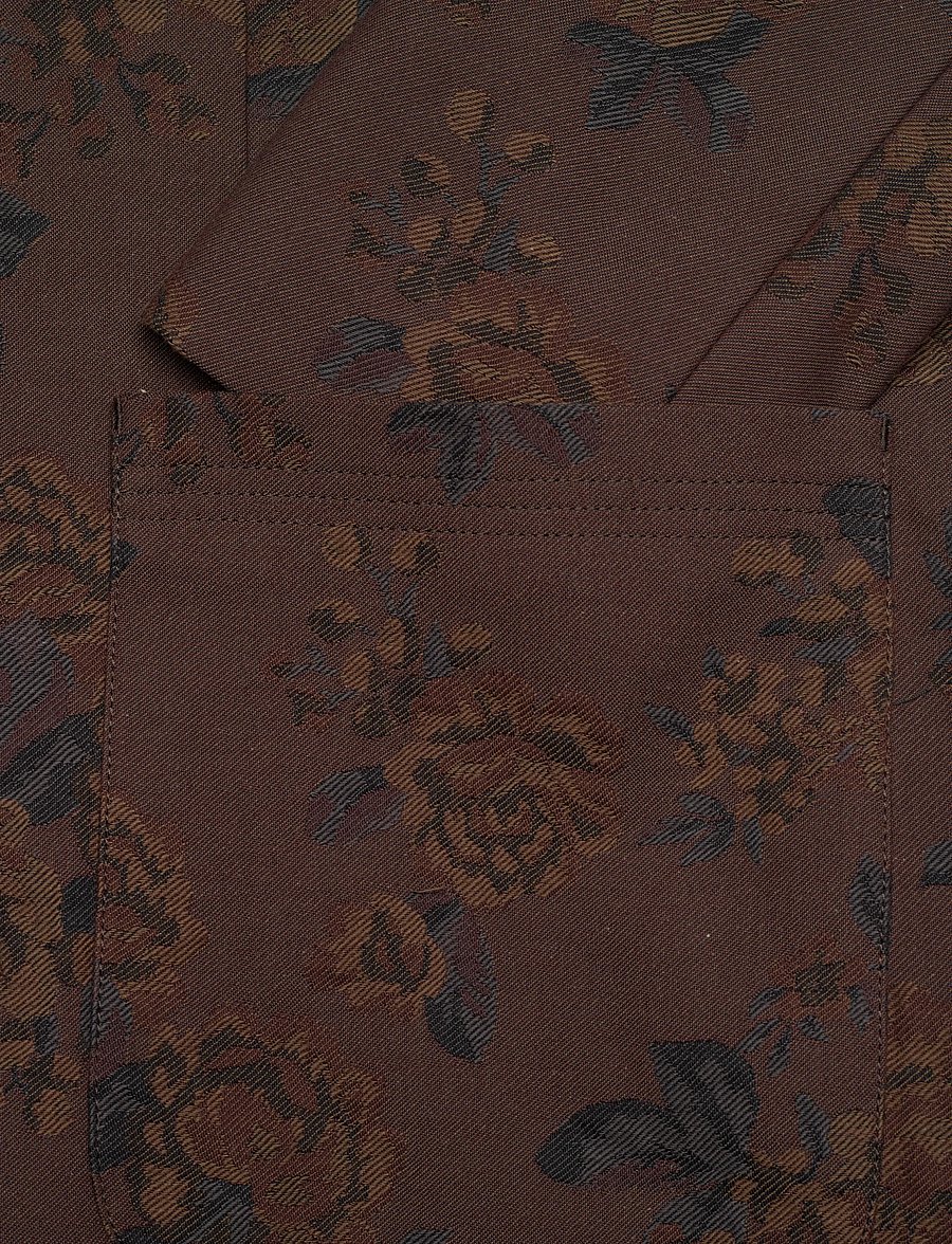 Rue de Tokyo - CEDRIC JAPANESE FLOWER JACQUARD - einreiher - brown - 5
