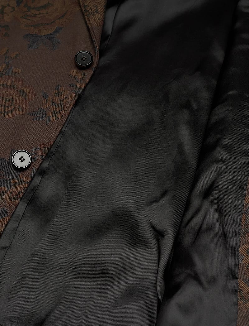 Rue de Tokyo - CEDRIC JAPANESE FLOWER JACQUARD - einreiher - brown - 4