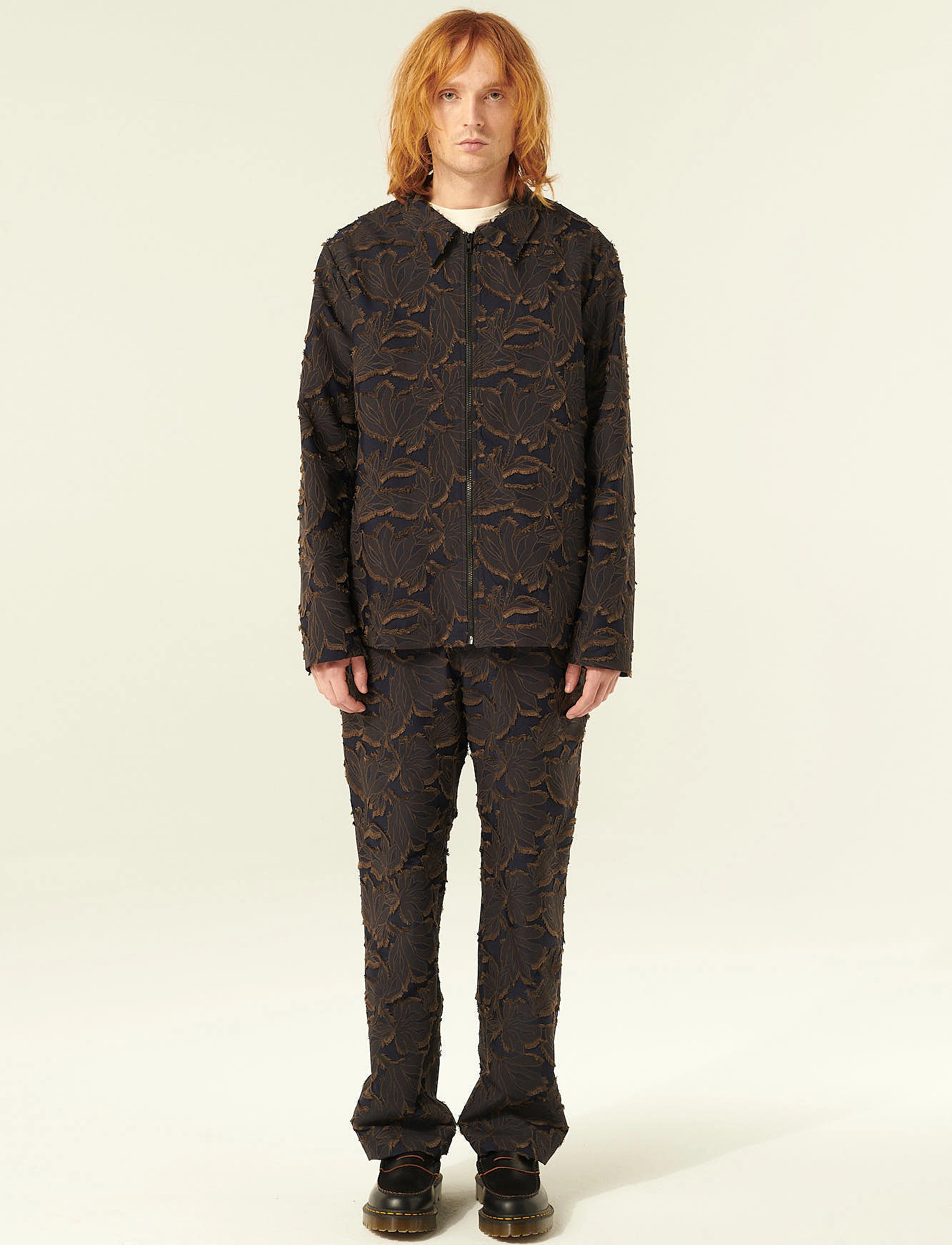 Rue de Tokyo - CLAUS JAPANESE FIL DE COUPE - striukės - navy brown flower - 4