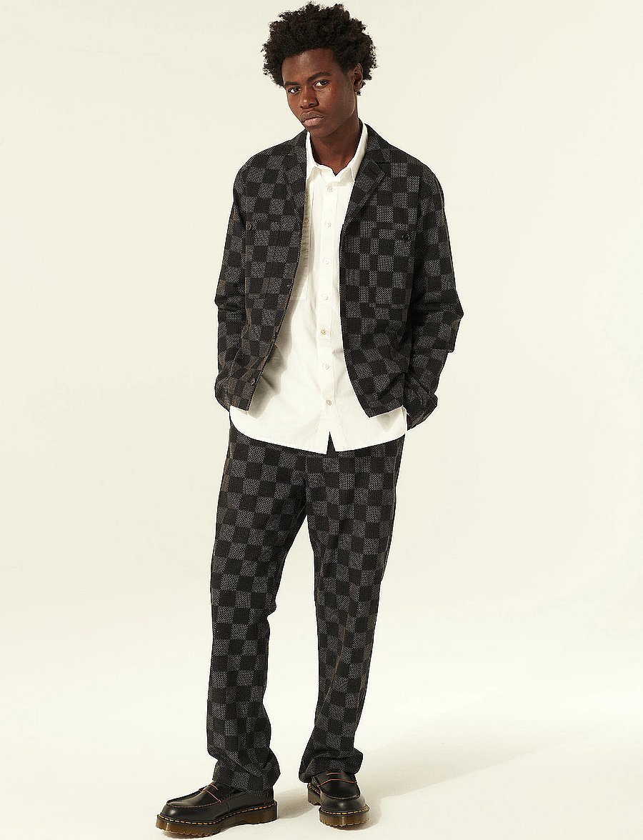 Rue de Tokyo - COSIMO JAPANESE SASHIKO CHECK - black gray check - 0