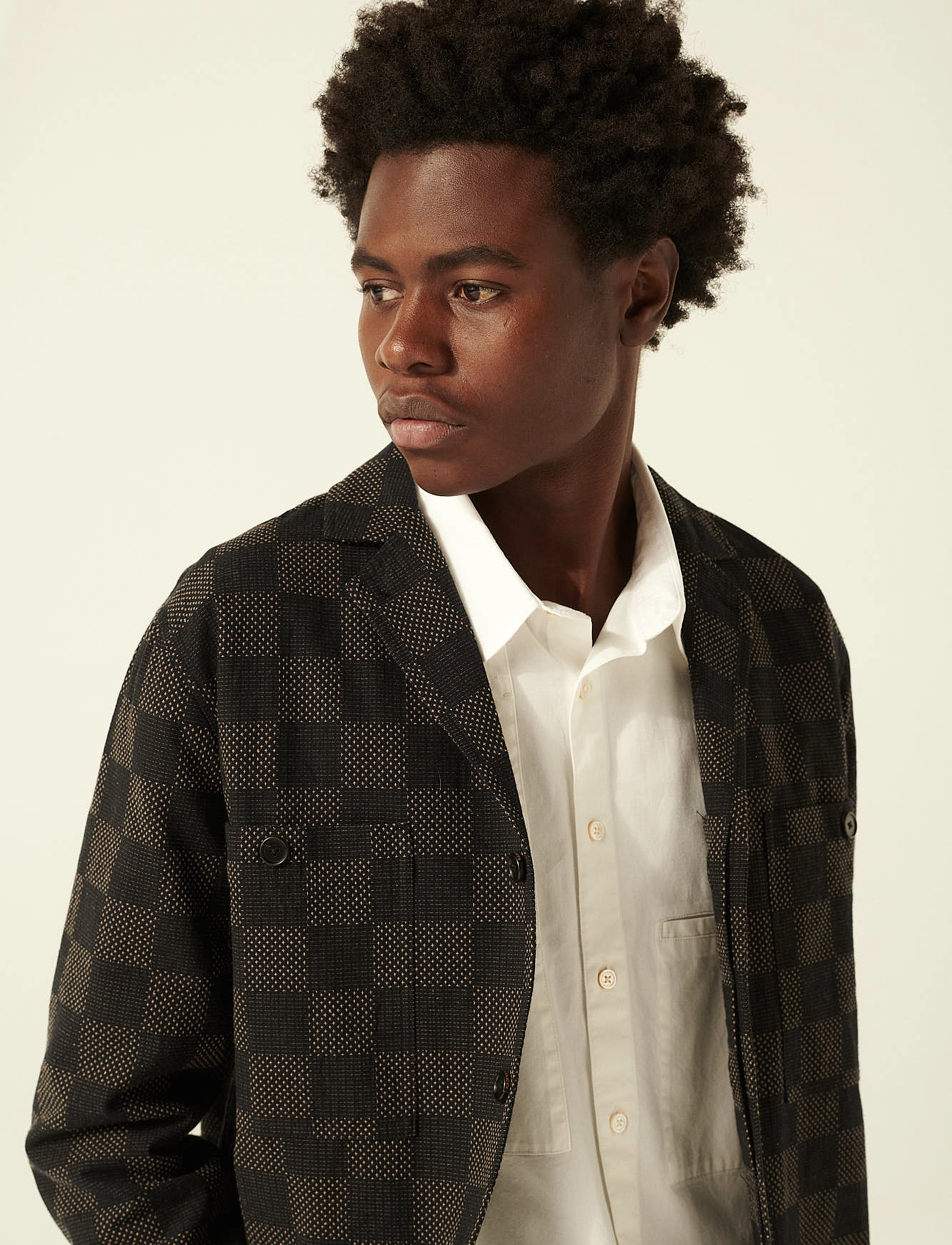 Rue de Tokyo - COSIMO JAPANESE SASHIKO CHECK - black gray check - 3