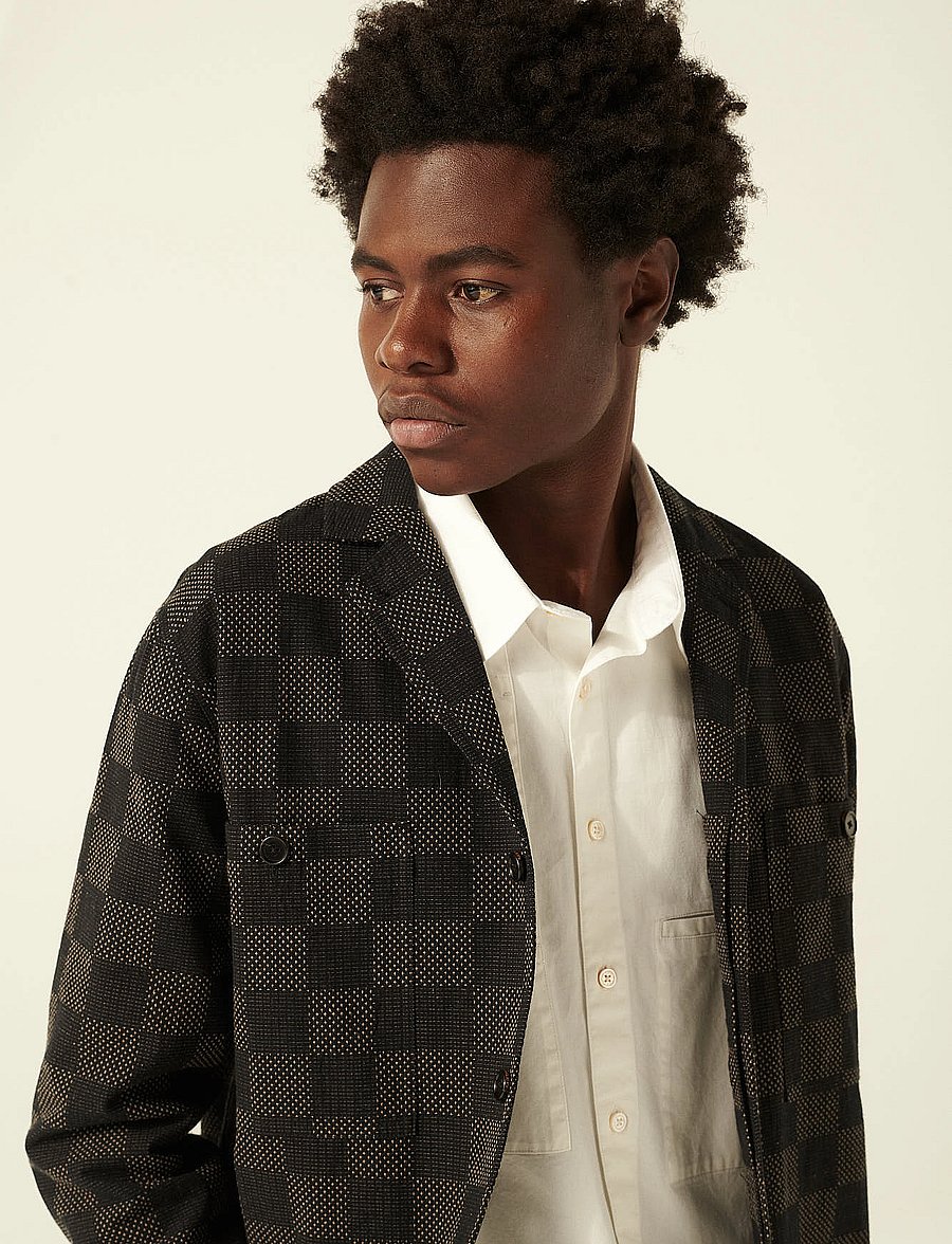 Rue de Tokyo - COSIMO JAPANESE SASHIKO CHECK - black gray check - 3