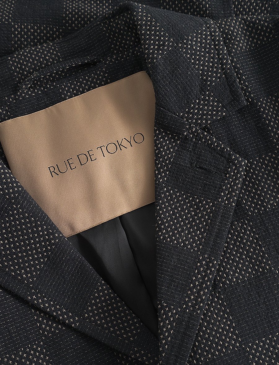 Rue de Tokyo - COSIMO JAPANESE SASHIKO CHECK - black gray check - 5