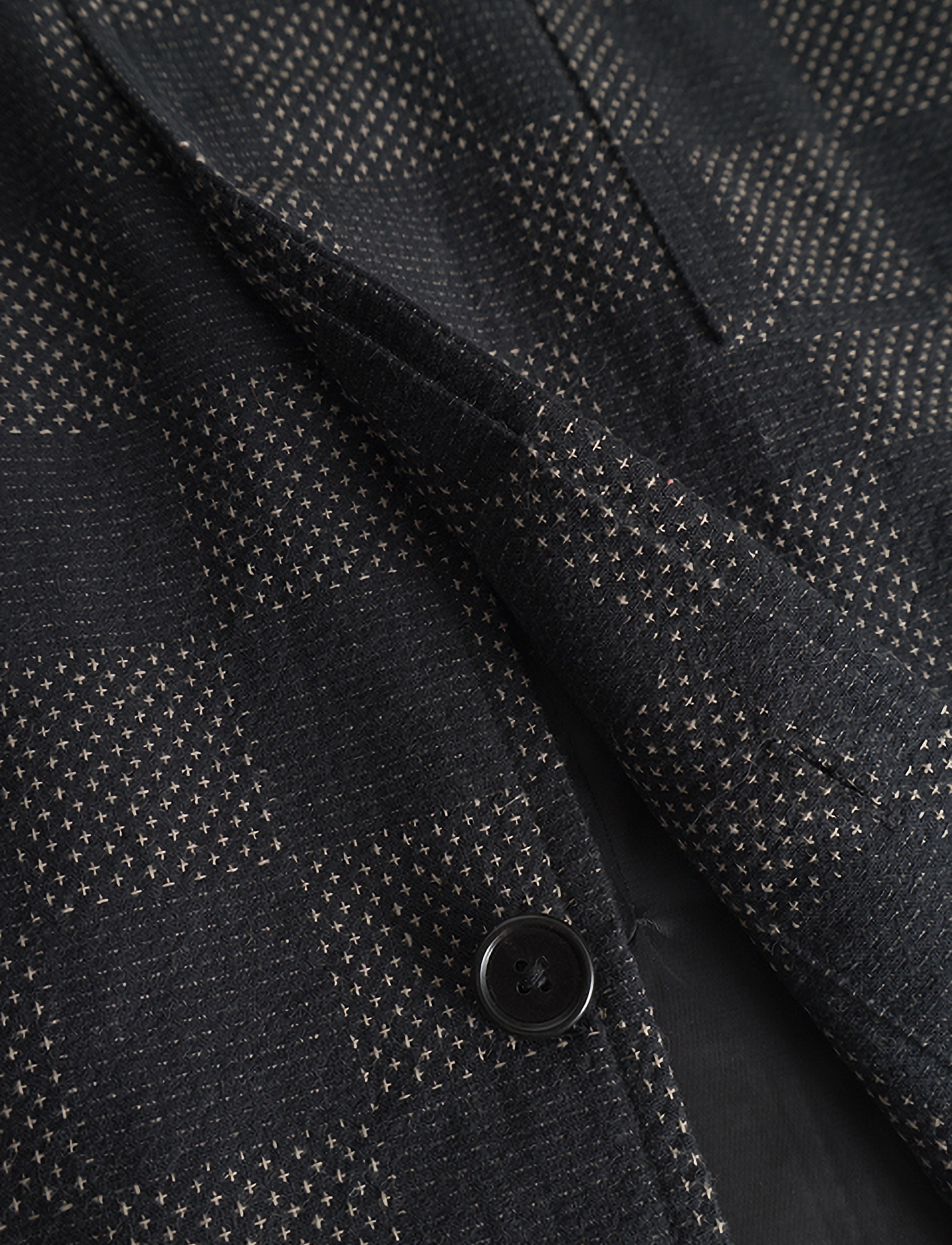 Rue de Tokyo COSIMO JAPANESE SASHIKO CHECK - Streetstyle - BLACK GRAY CHECK / black