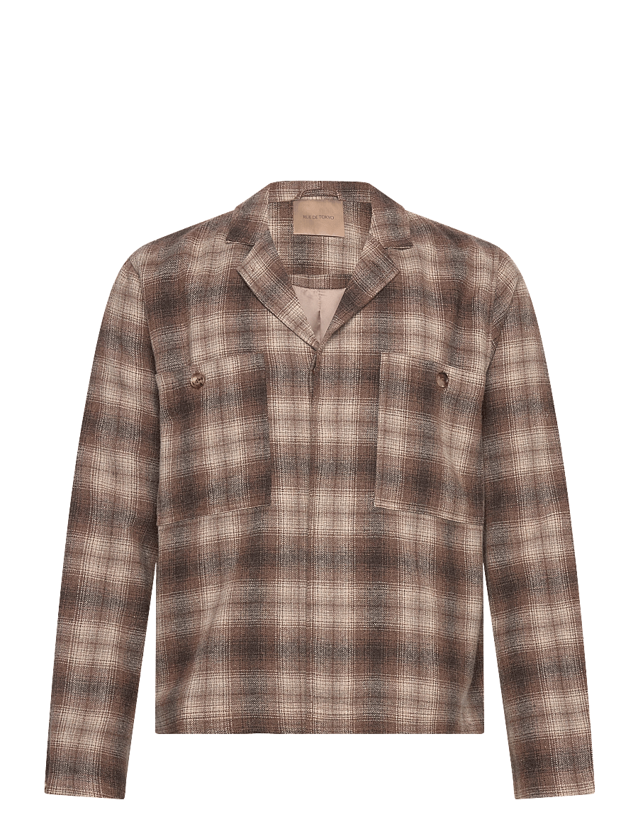 Rue de Tokyo - COSIMO JAPANESE WOOL CHECK - jackets - sand brown check - 1