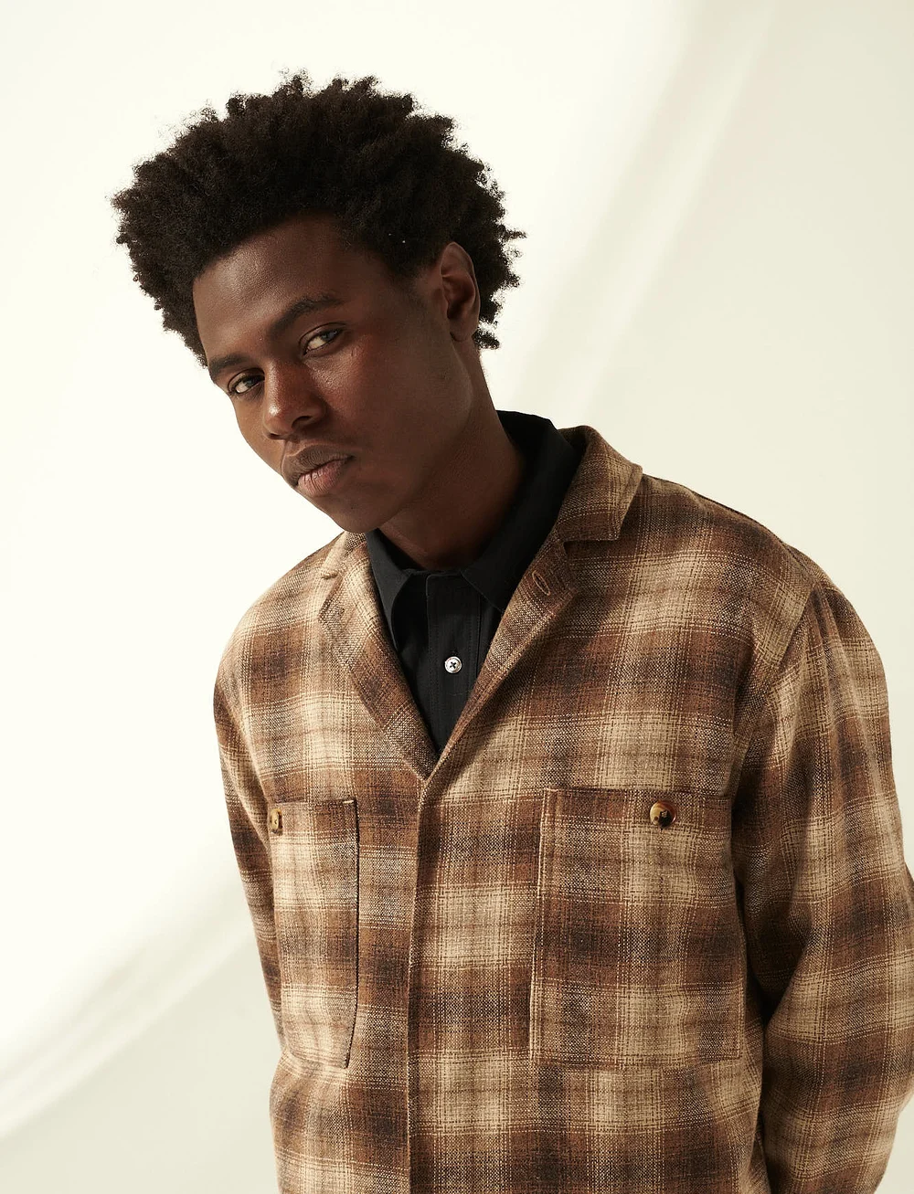 Rue de Tokyo - COSIMO JAPANESE WOOL CHECK - talvejoped - sand brown check - 0