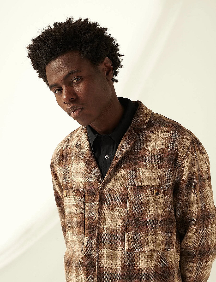 Rue de Tokyo - COSIMO JAPANESE WOOL CHECK - jackets - sand brown check - 0