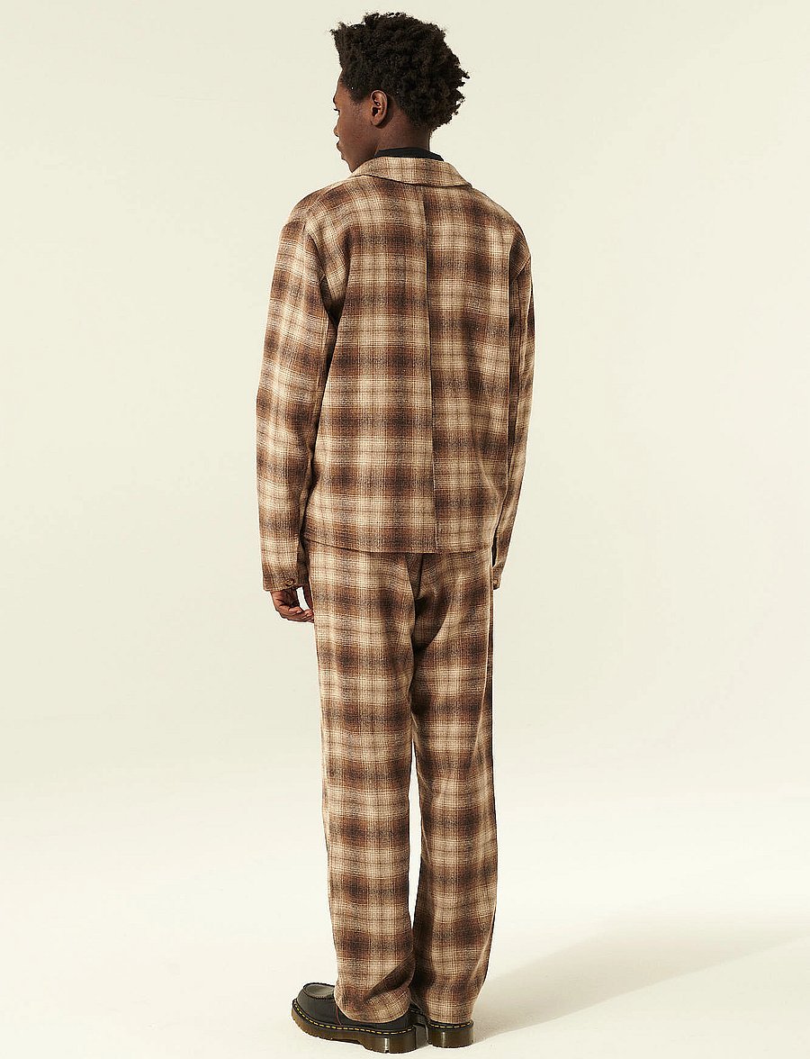 Rue de Tokyo - COSIMO JAPANESE WOOL CHECK - jackets - sand brown check - 3