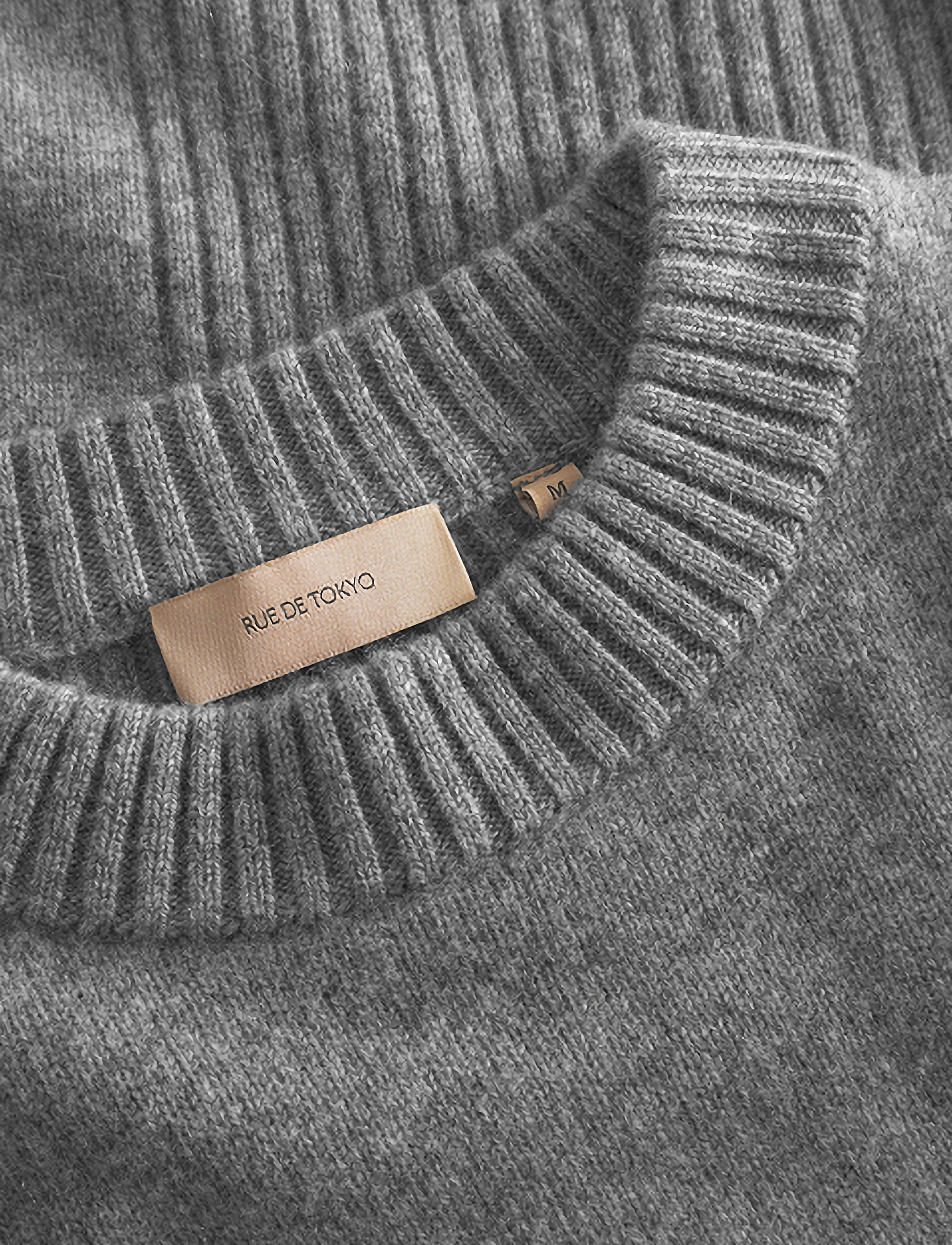 Rue de Tokyo - KARLOS MERINO CASHMERE KNIT - dark grey melange - 5