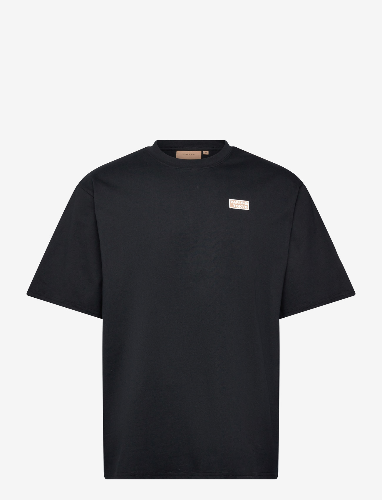 Rue de Tokyo - TOYO COTTON JERSEY - kortærmede t-shirts - black with embroidered patch - 0