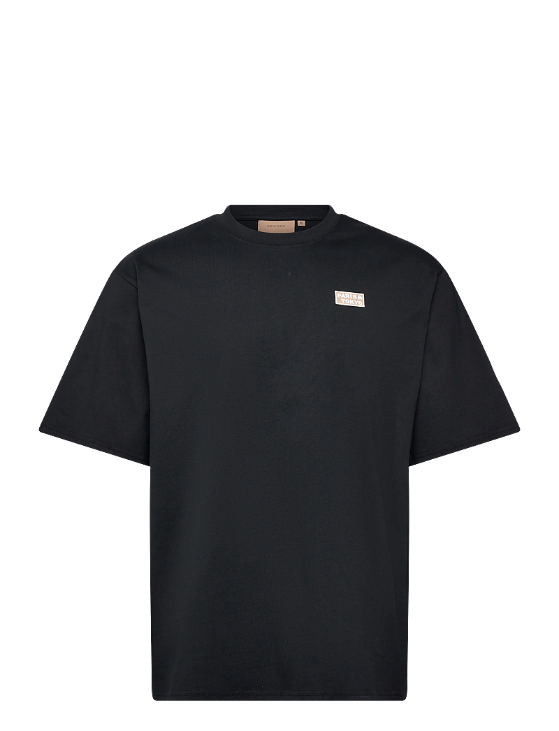 Rue de Tokyo - TOYO COTTON JERSEY - kortærmede t-shirts - black with embroidered patch - 0