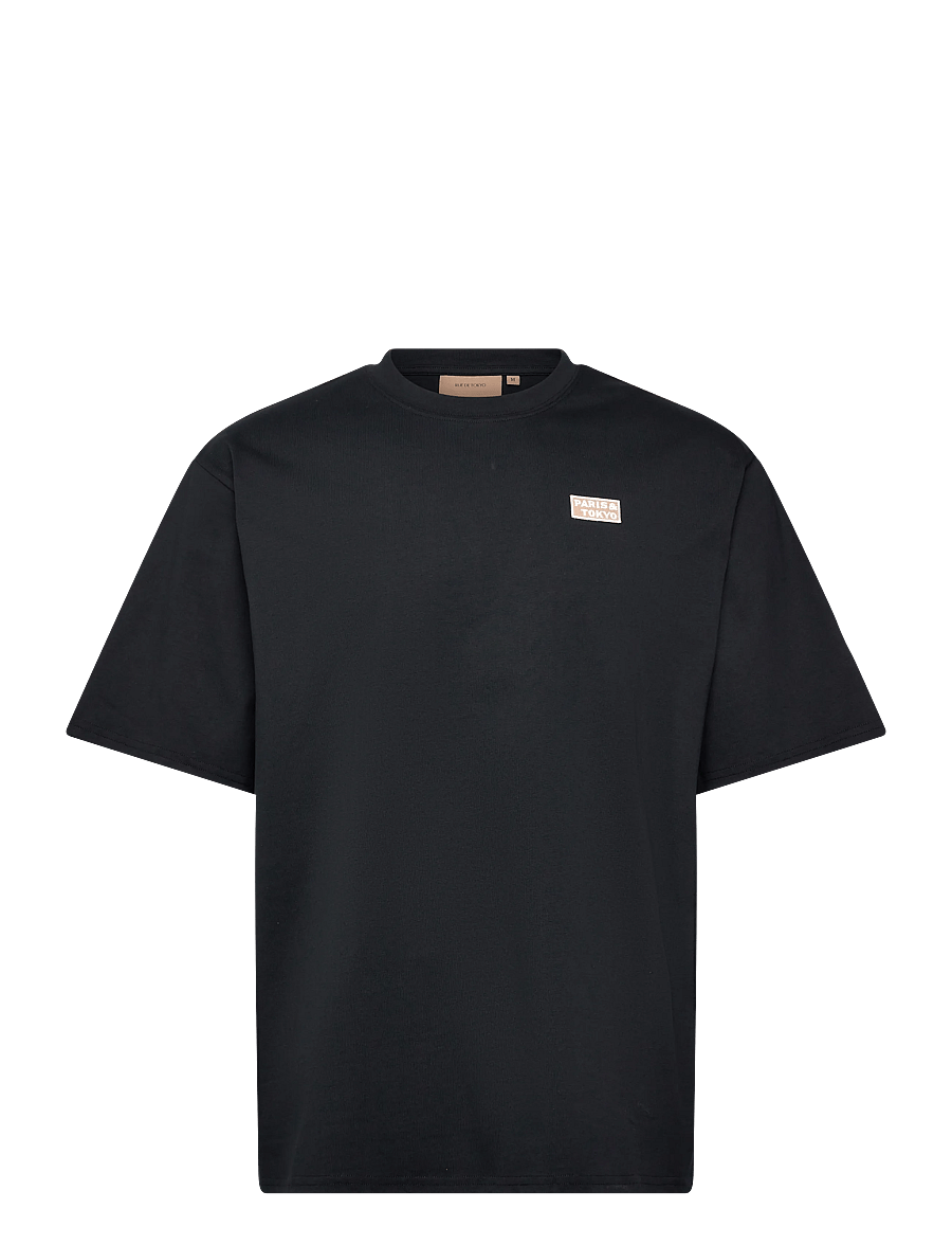 Rue de Tokyo - TOYO COTTON JERSEY - kurzärmelig - black with embroidered patch - 1