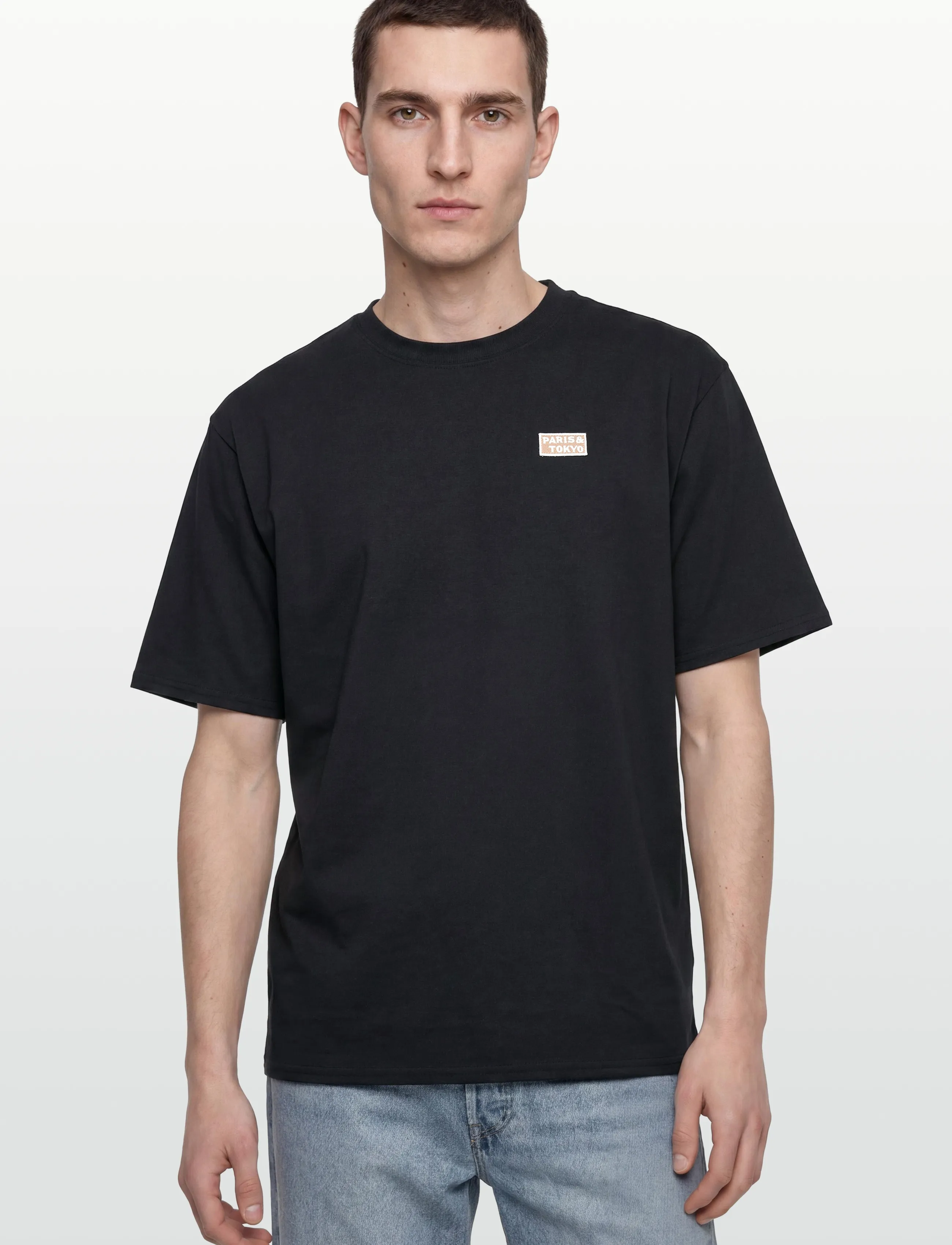 Rue de Tokyo - TOYO COTTON JERSEY - short-sleeved t-shirts - black with embroidered patch - 3