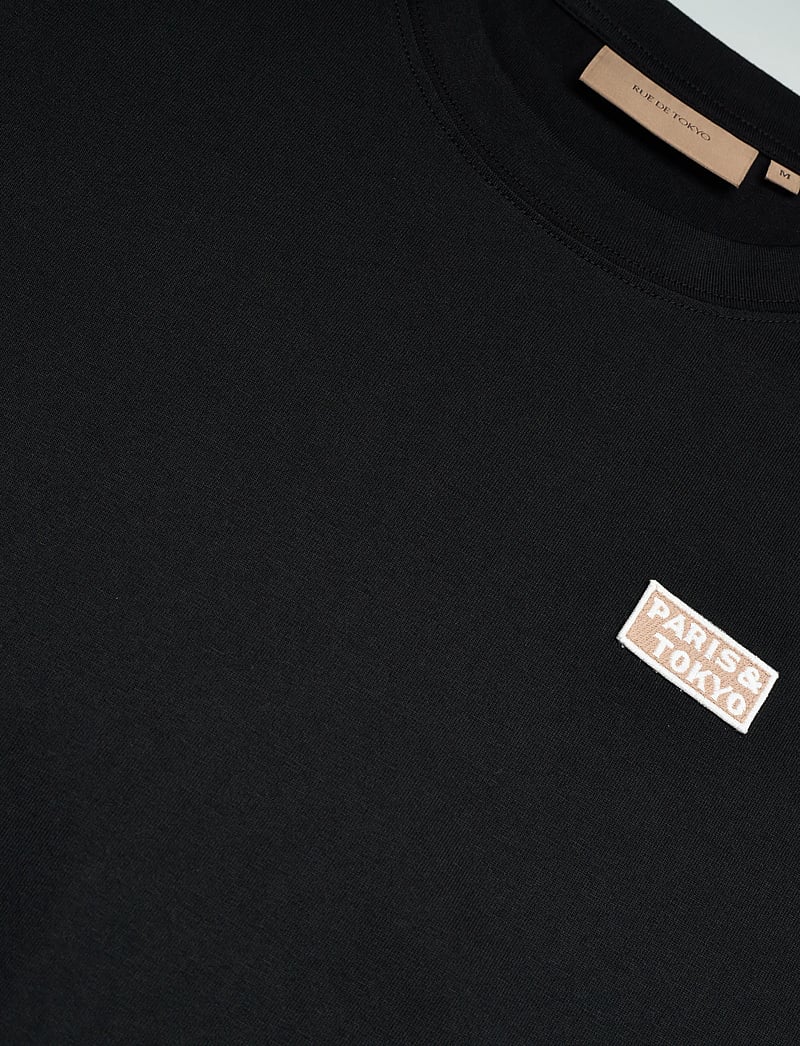 Rue de Tokyo - TOYO COTTON JERSEY - kortærmede t-shirts - black with embroidered patch - 2