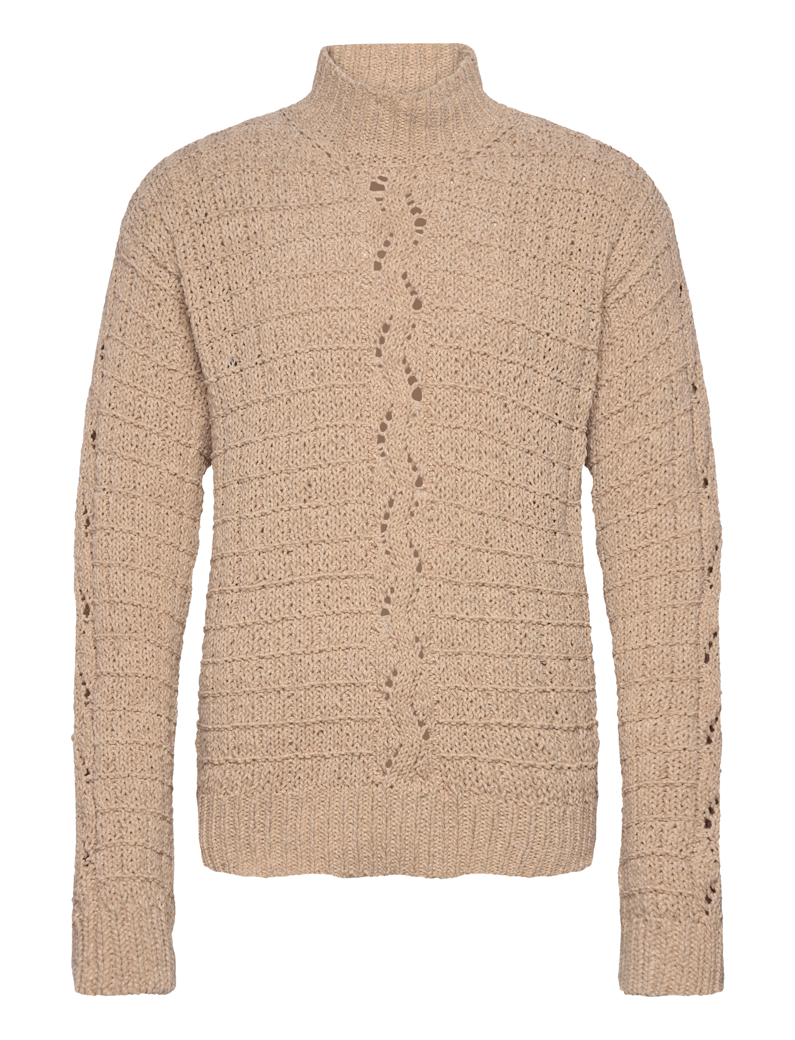 Rue de Tokyo KAMIL CHENILLE KNIT - Col roulé - LATTE BEIGE / beige
