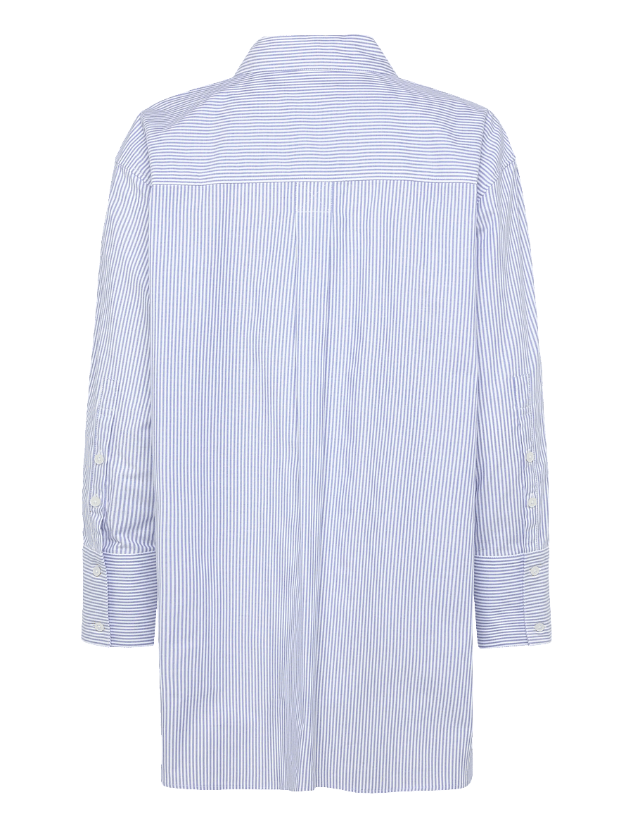 Rue de Tokyo - SEKI OXFORD DOUBLE STRIPE - langærmede skjorter - white blue stripe - 2