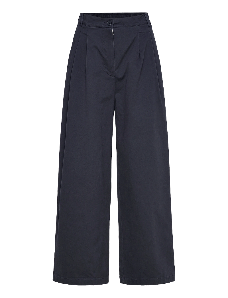 Rue de Tokyo - PRUDIE PRE DYED TWILL - raka byxor - dark navy - 1