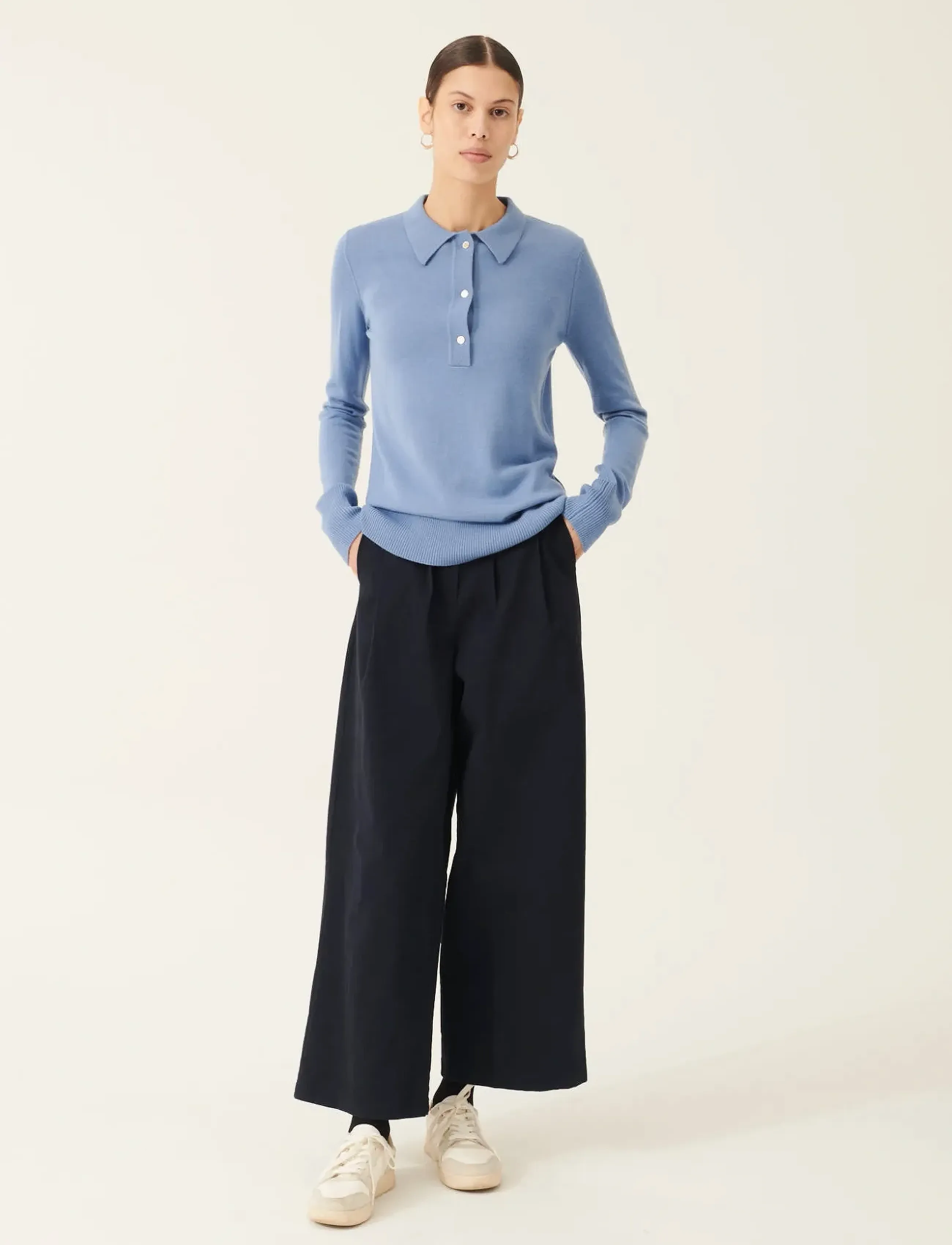 Rue de Tokyo PRUDIE PRE DYED TWILL - Straight leg hosen - DARK NAVY / navy