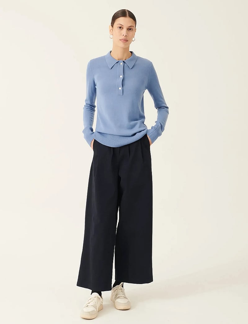 Rue de Tokyo - PRUDIE PRE DYED TWILL - raka byxor - dark navy - 0