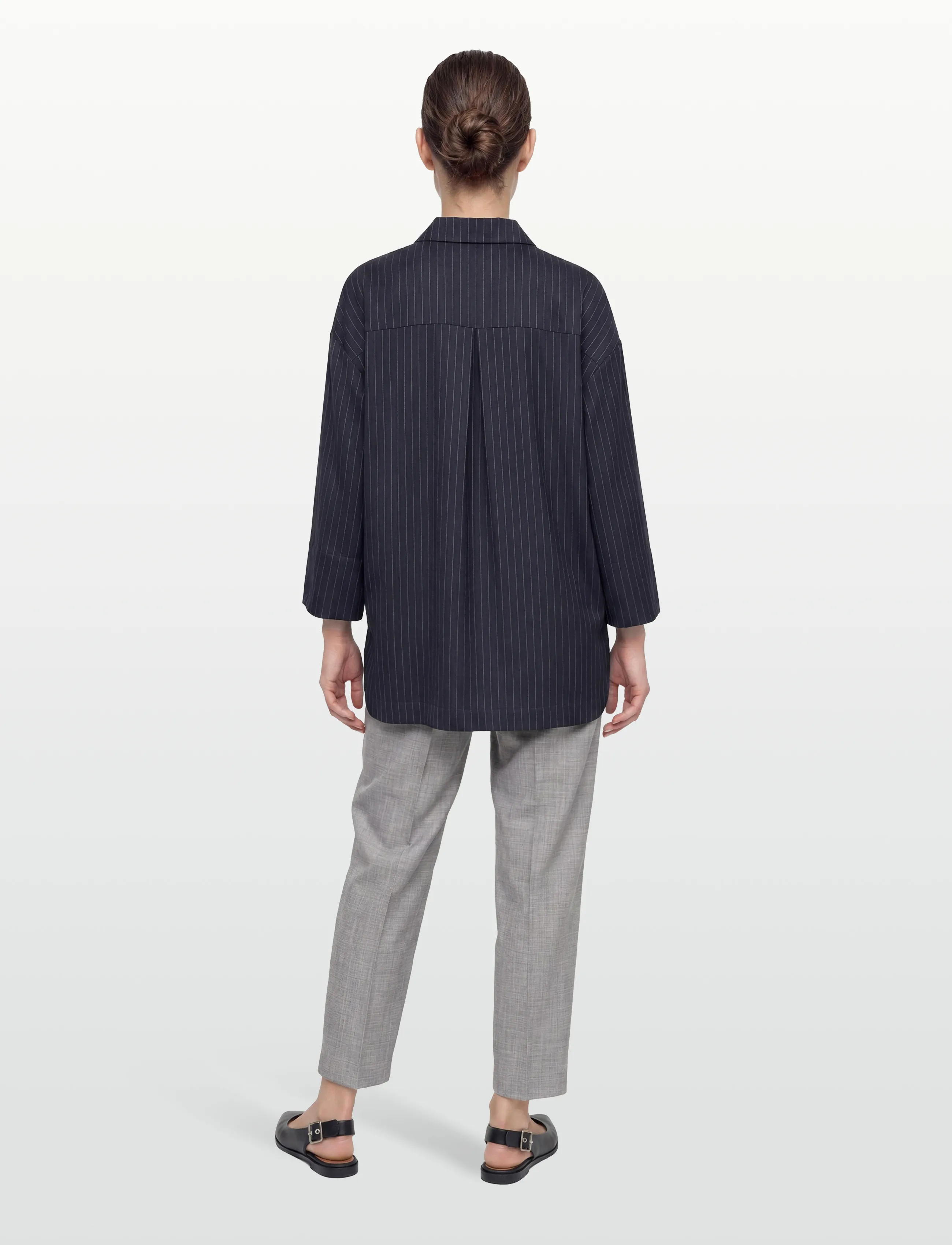 Rue de Tokyo - CHIRI ANTIQUE PINSTRIPE - langærmede skjorter - navy pinstripe - 4