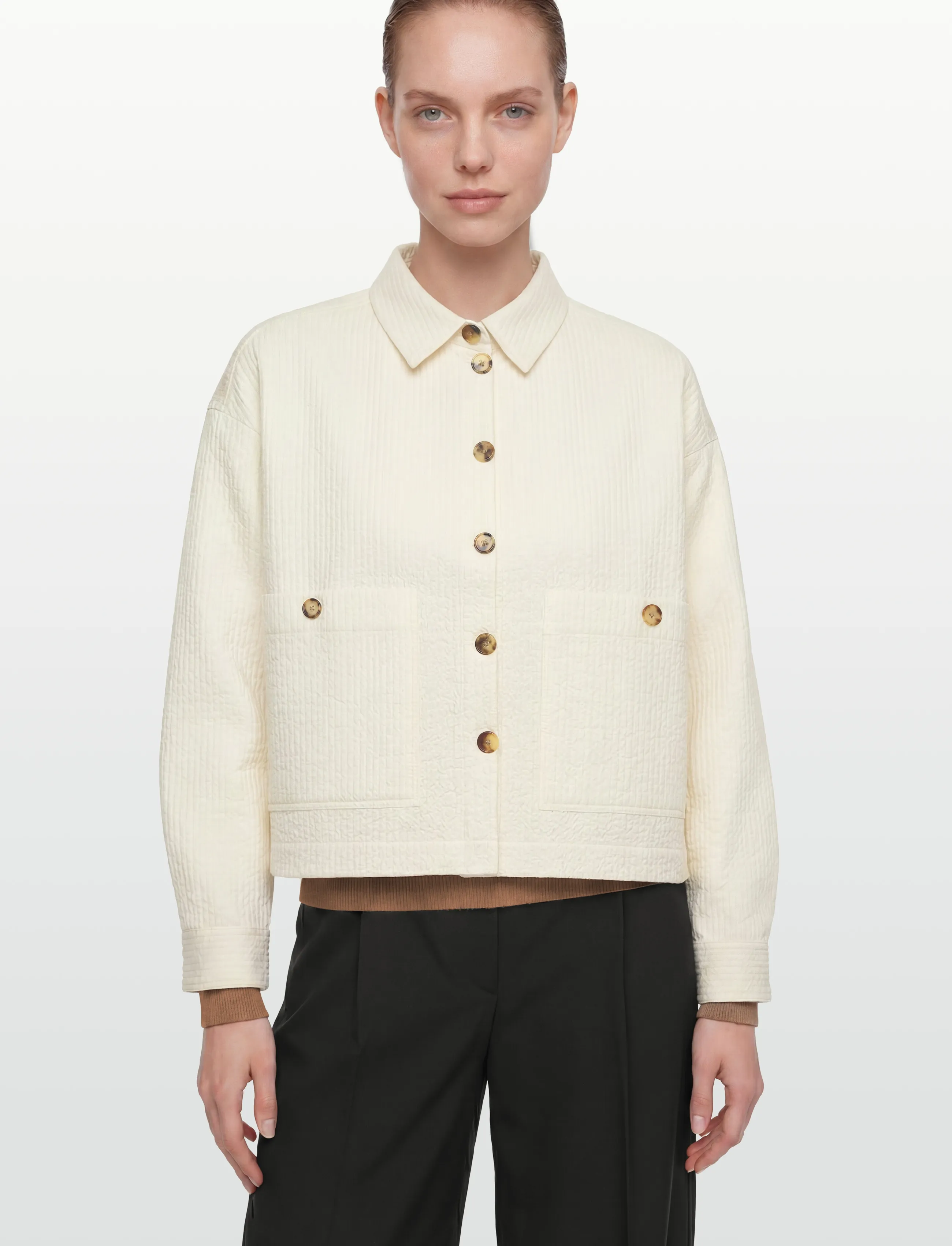 Rue de Tokyo - CELESTE BUBBLE STRIPE - tunna jackor - off white - 3