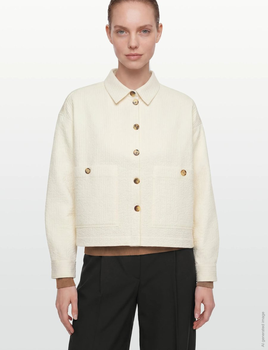 Rue de Tokyo - CELESTE BUBBLE STRIPE - frühlingsjacken - off white - 3