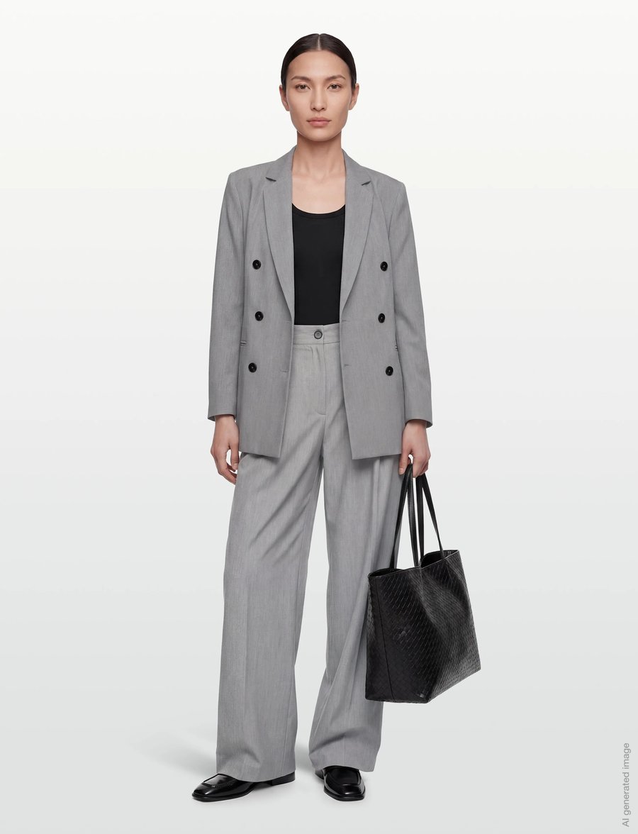 Rue de Tokyo - CAT SOLID TAILORING - marynarki z podwójnym zapięciem - light gray - 0
