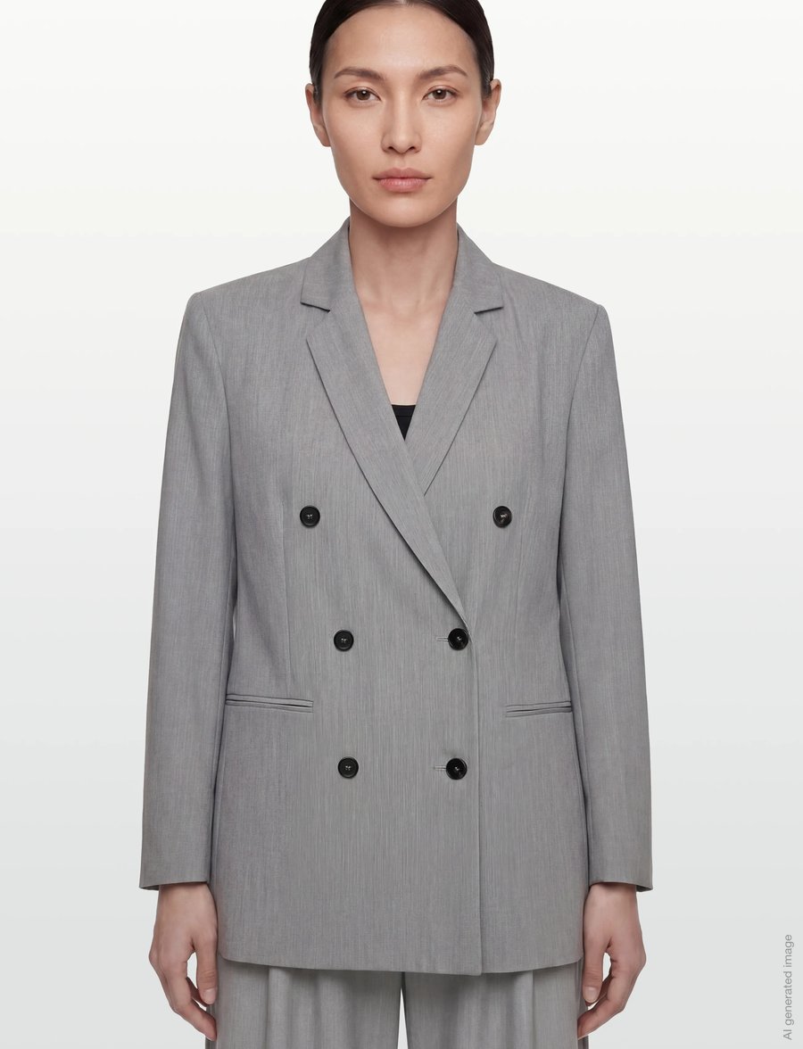 Rue de Tokyo - CAT SOLID TAILORING - marynarki z podwójnym zapięciem - light gray - 3
