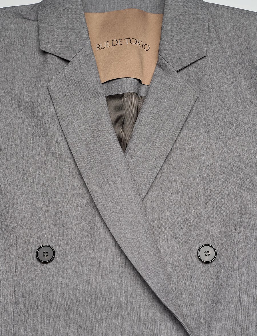 Rue de Tokyo - CAT SOLID TAILORING - marynarki z podwójnym zapięciem - light gray - 5