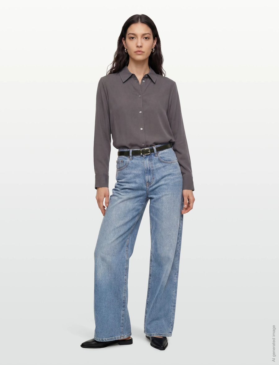 Rue de Tokyo - SEIRA TENCEL - langärmlige hemden - dark grey - 0