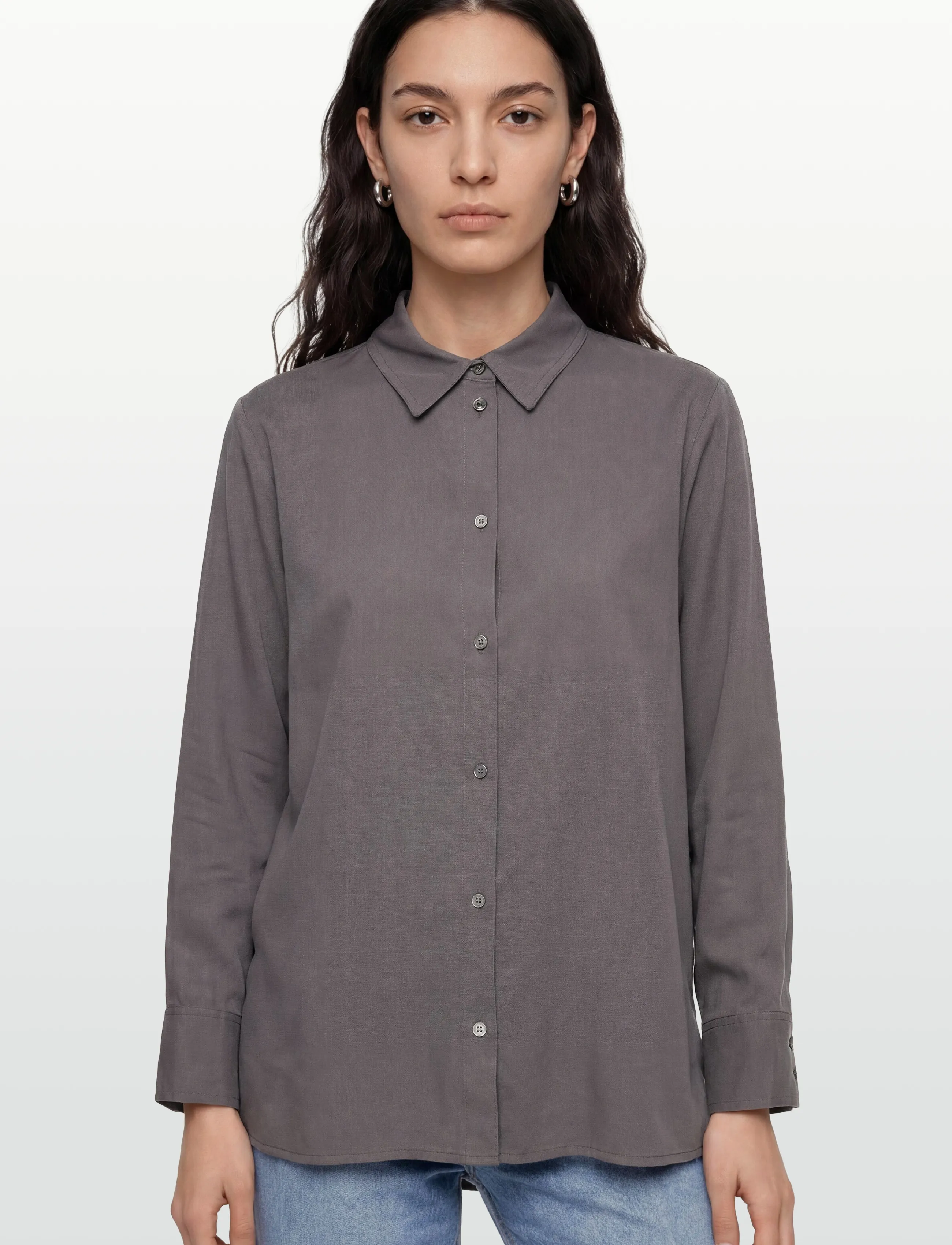 Rue de Tokyo - SEIRA TENCEL - langärmlige hemden - dark grey - 3